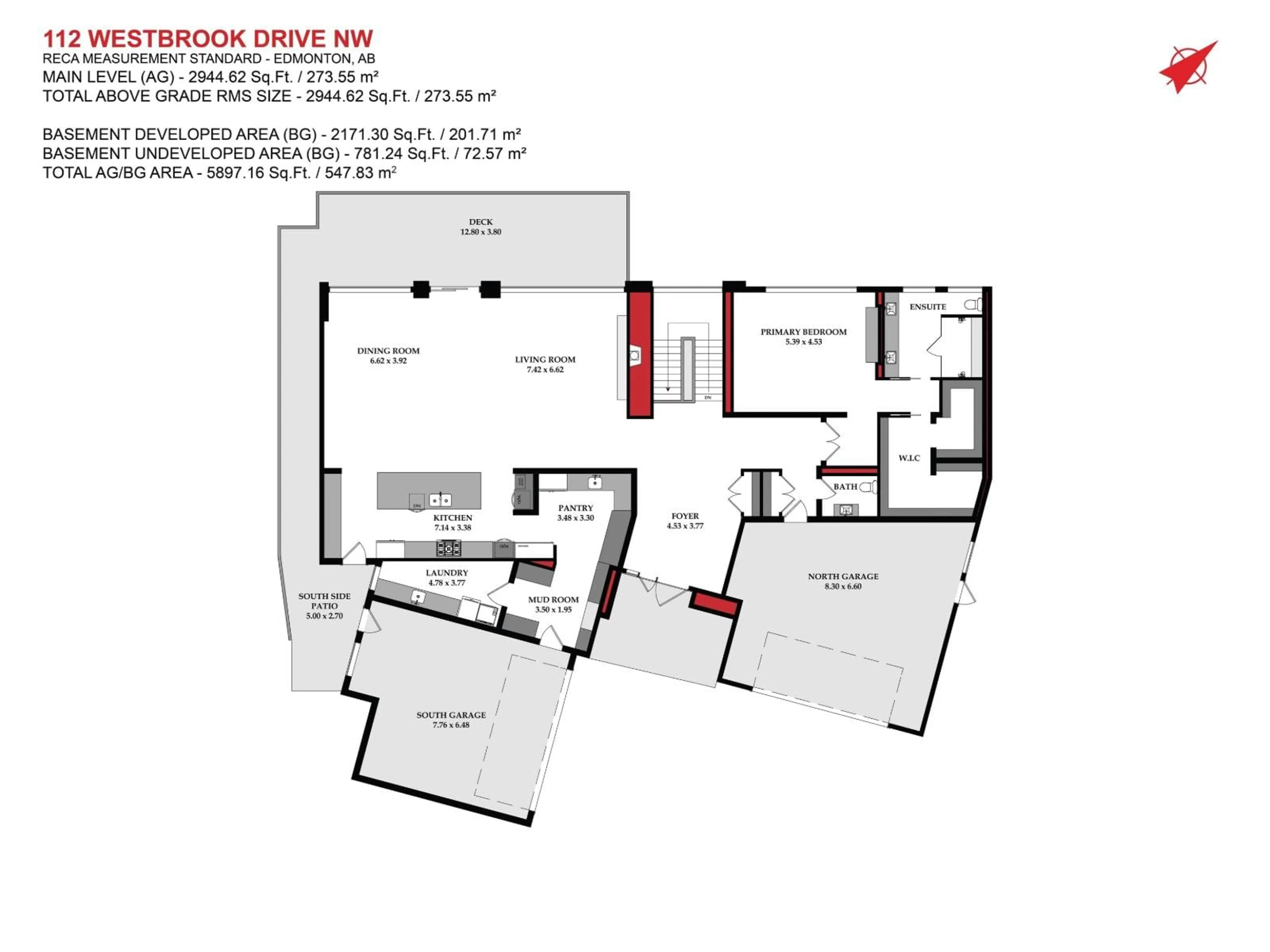 Floor plan for 112 WESTBROOK DR, Edmonton Alberta T6J2E1