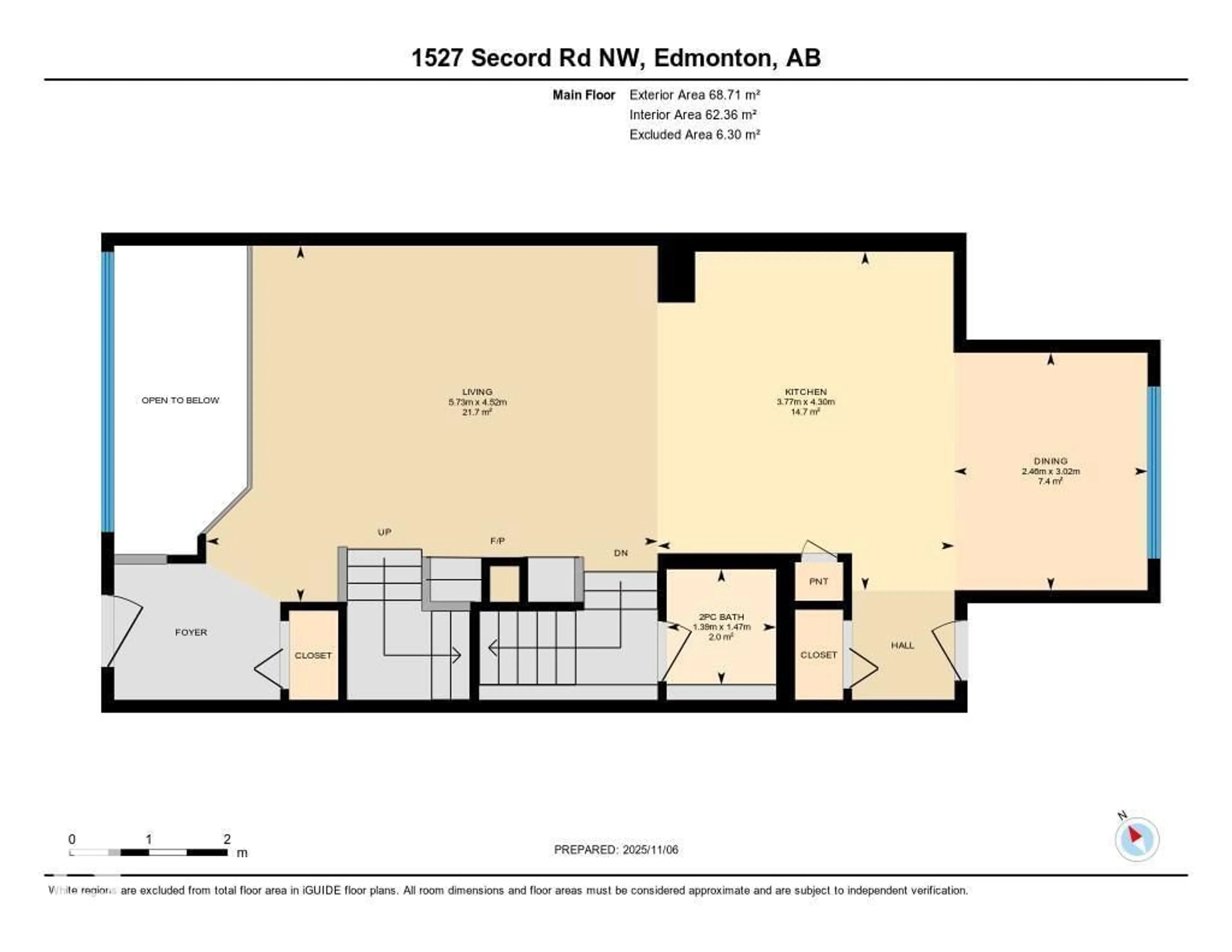 Floor plan for 1527 SECORD RD, Edmonton Alberta T5T7B4