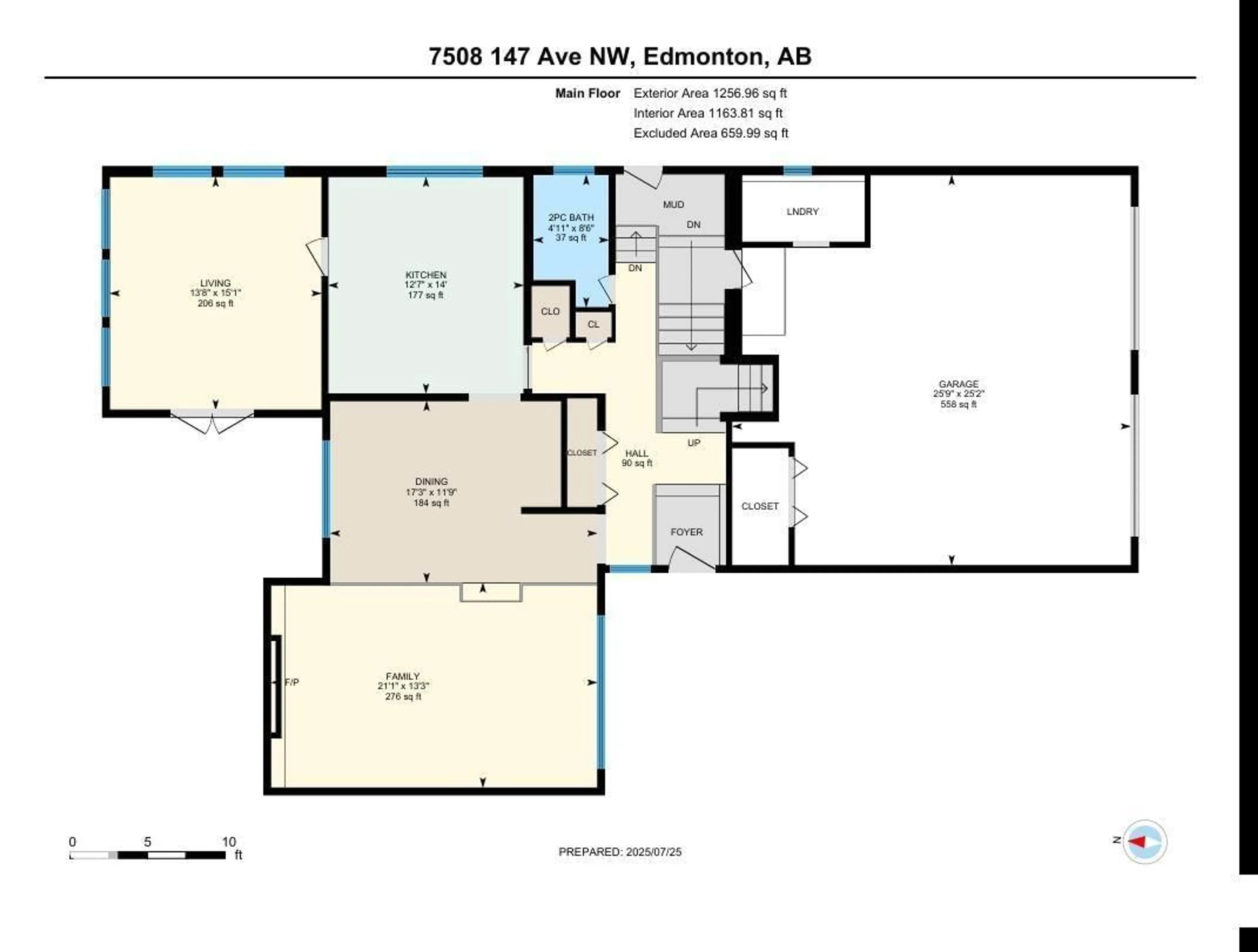 Floor plan for 7508 147 AV, Edmonton Alberta T5C2T2