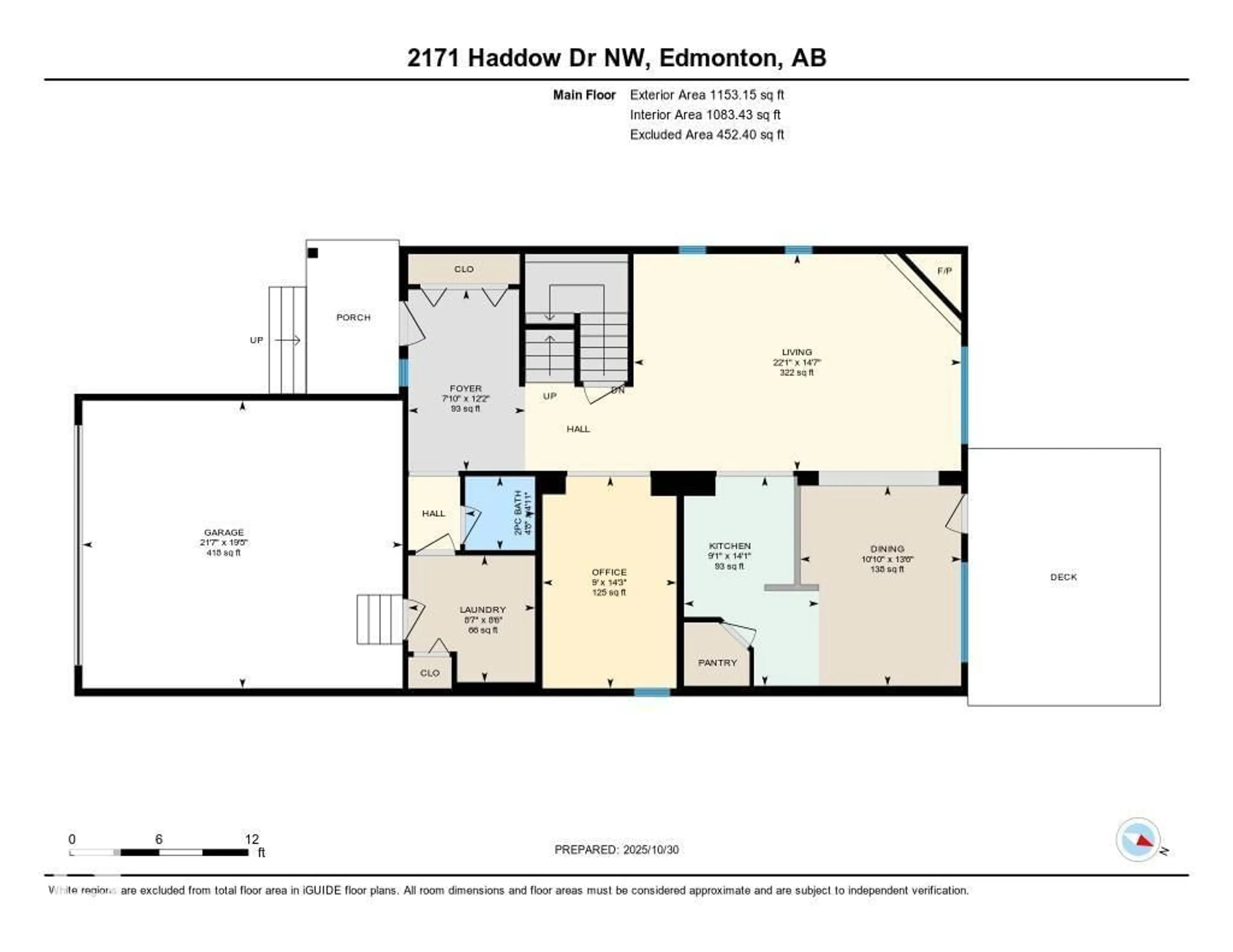 Floor plan for 2171 HADDOW DR, Edmonton Alberta T6R3M6