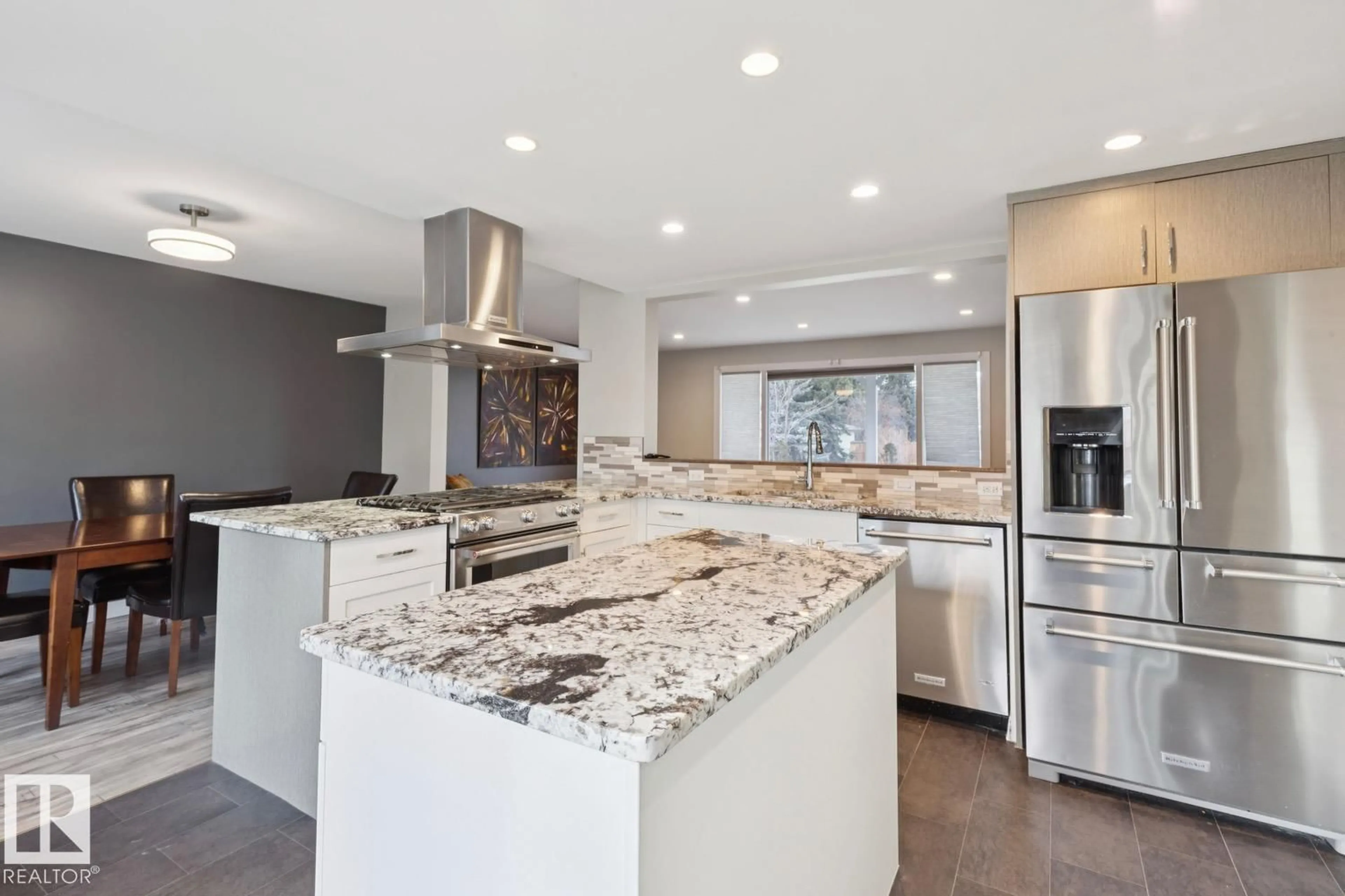 Contemporary kitchen, ceramic/tile floor for 14331 58A AV, Edmonton Alberta T6H1E5
