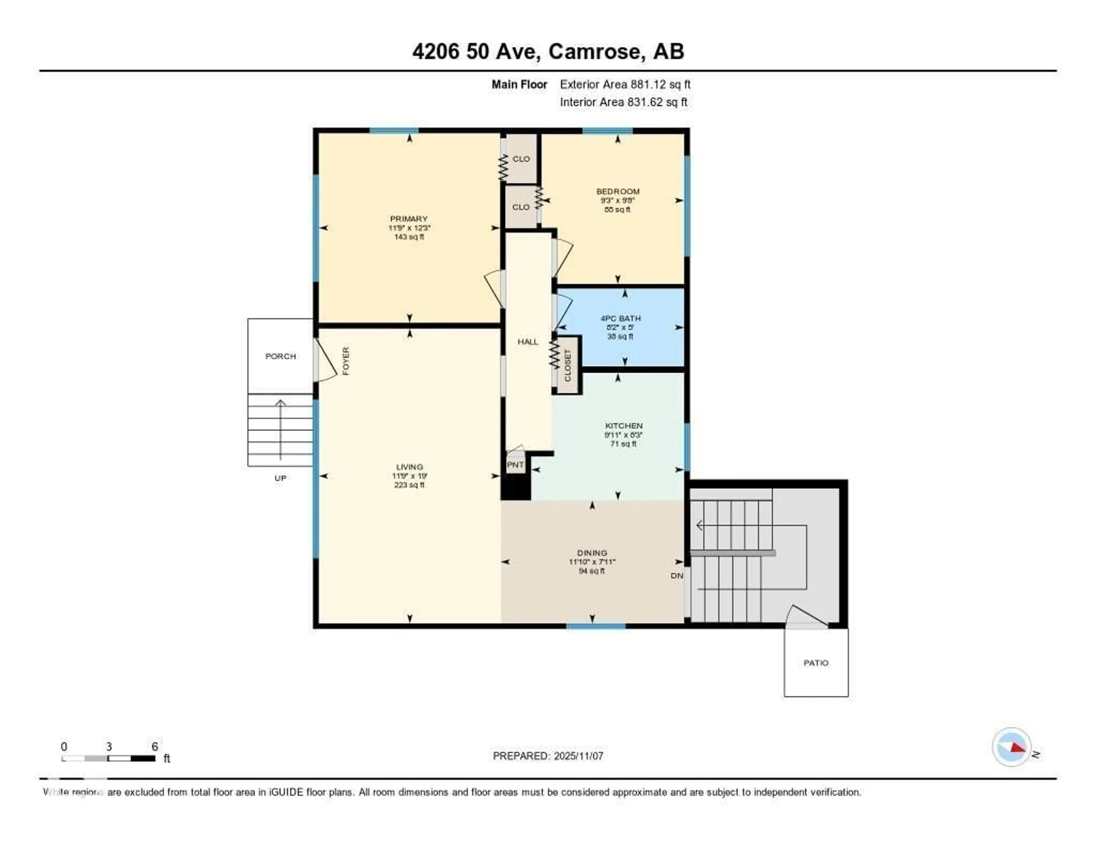Floor plan for 4206 50 AV, Camrose Alberta T4V0R1