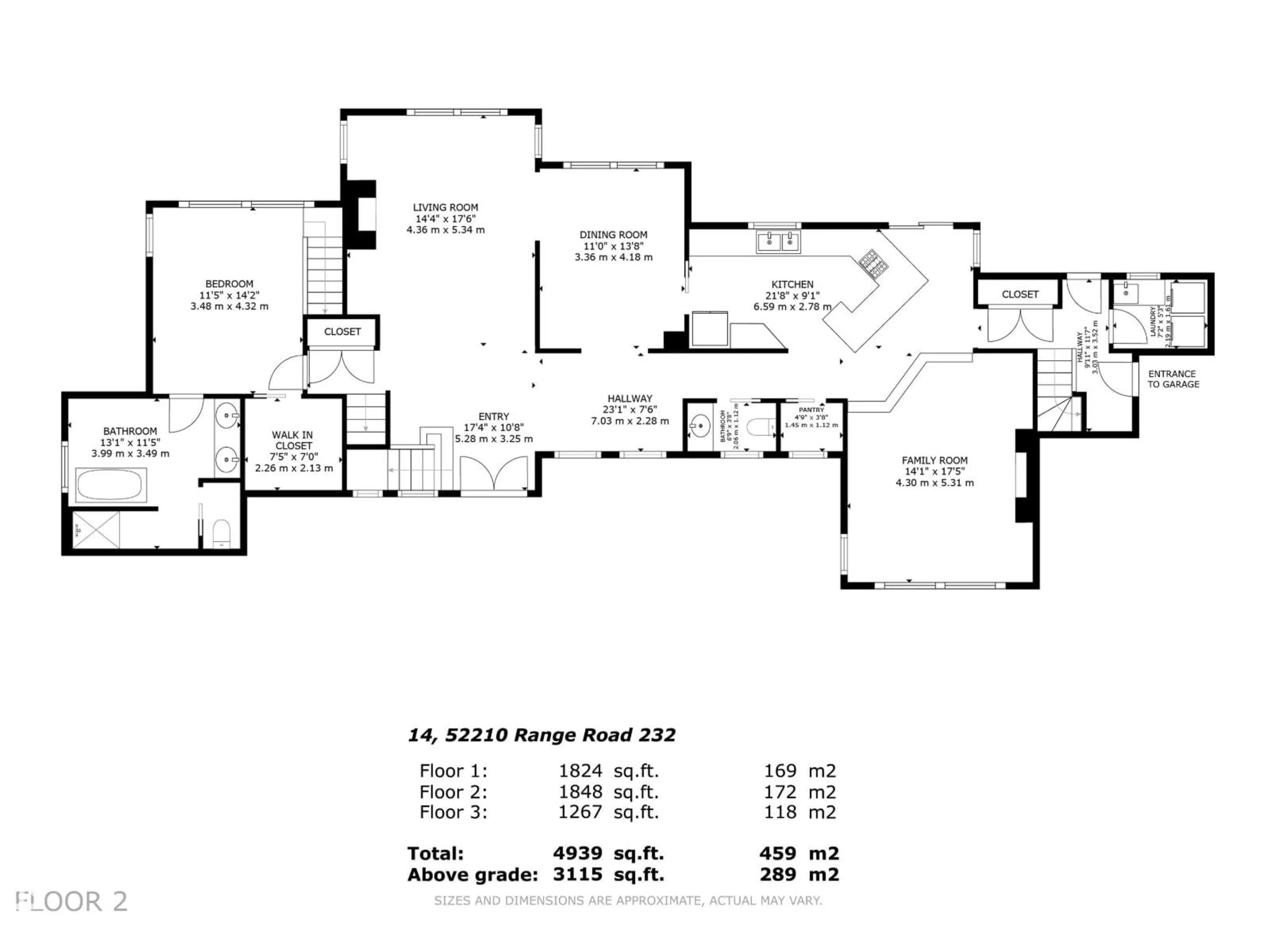 Floor plan for 14 - 52210 RGE ROAD 232, Rural Strathcona County Alberta T8B1B9