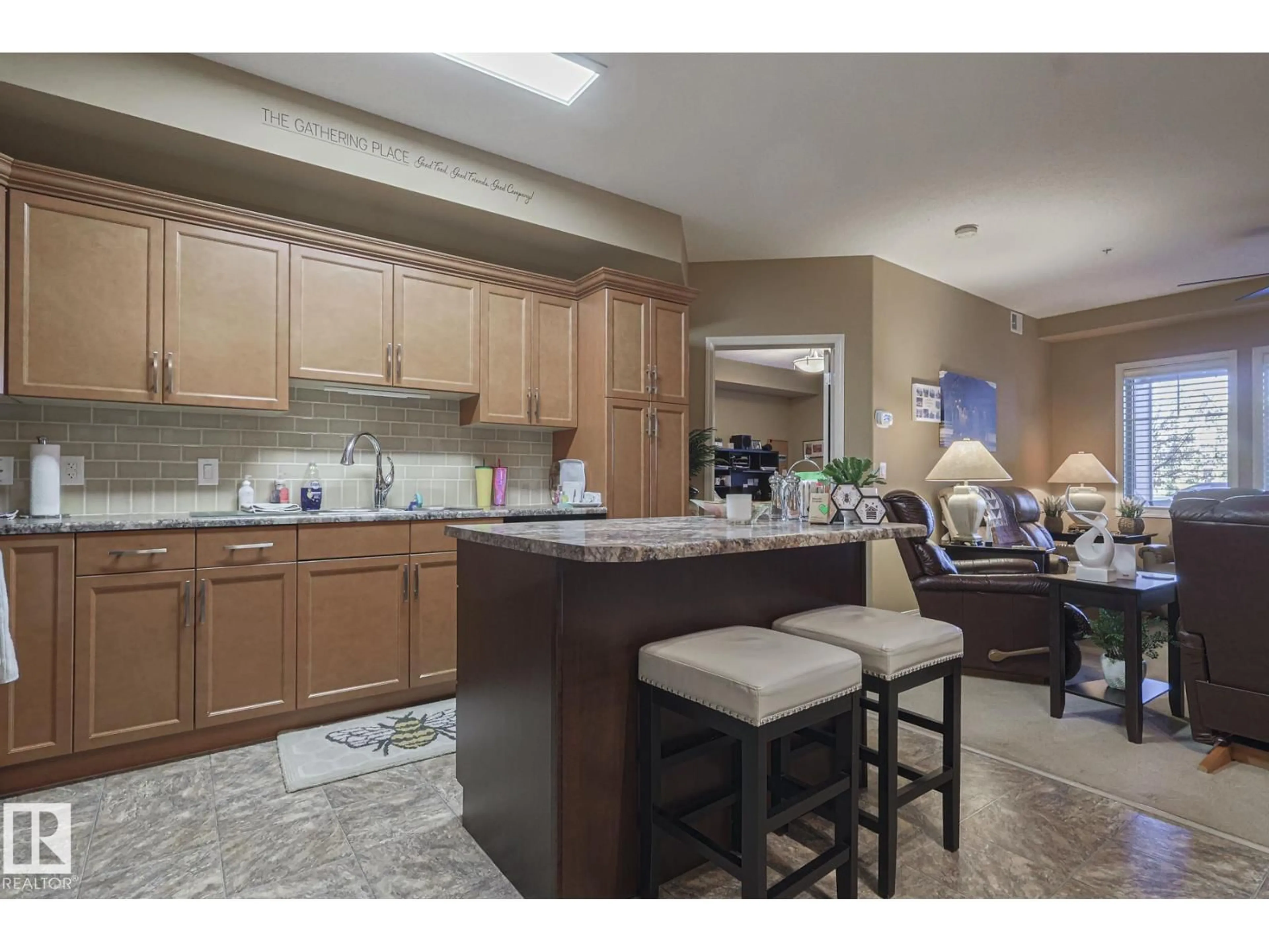 Open concept kitchen, ceramic/tile floor for 116 - 4450 MCCRAE AV, Edmonton Alberta T5E6S4