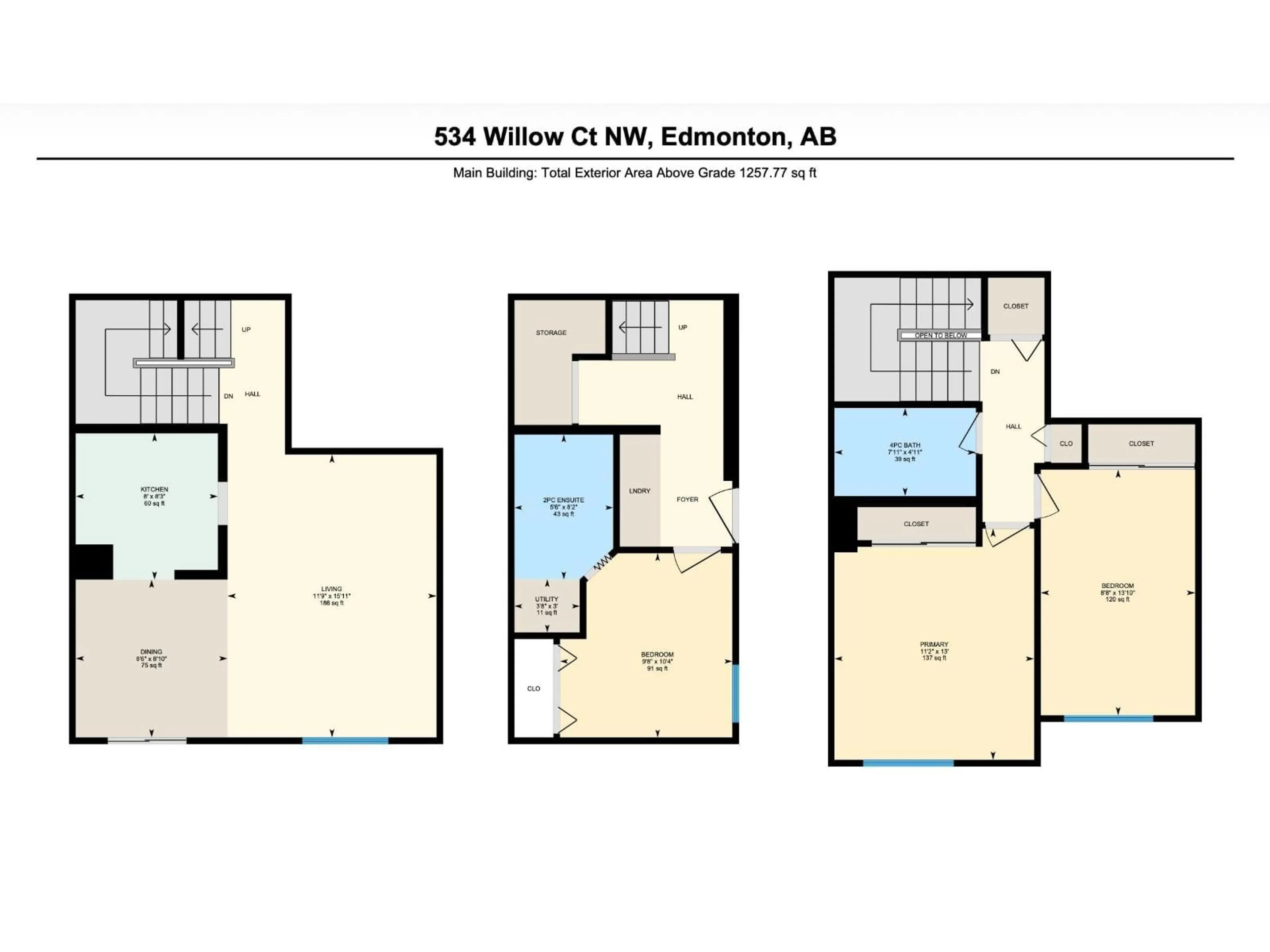 Floor plan for 534 WILLOW CO NW, Edmonton Alberta T5T2K7