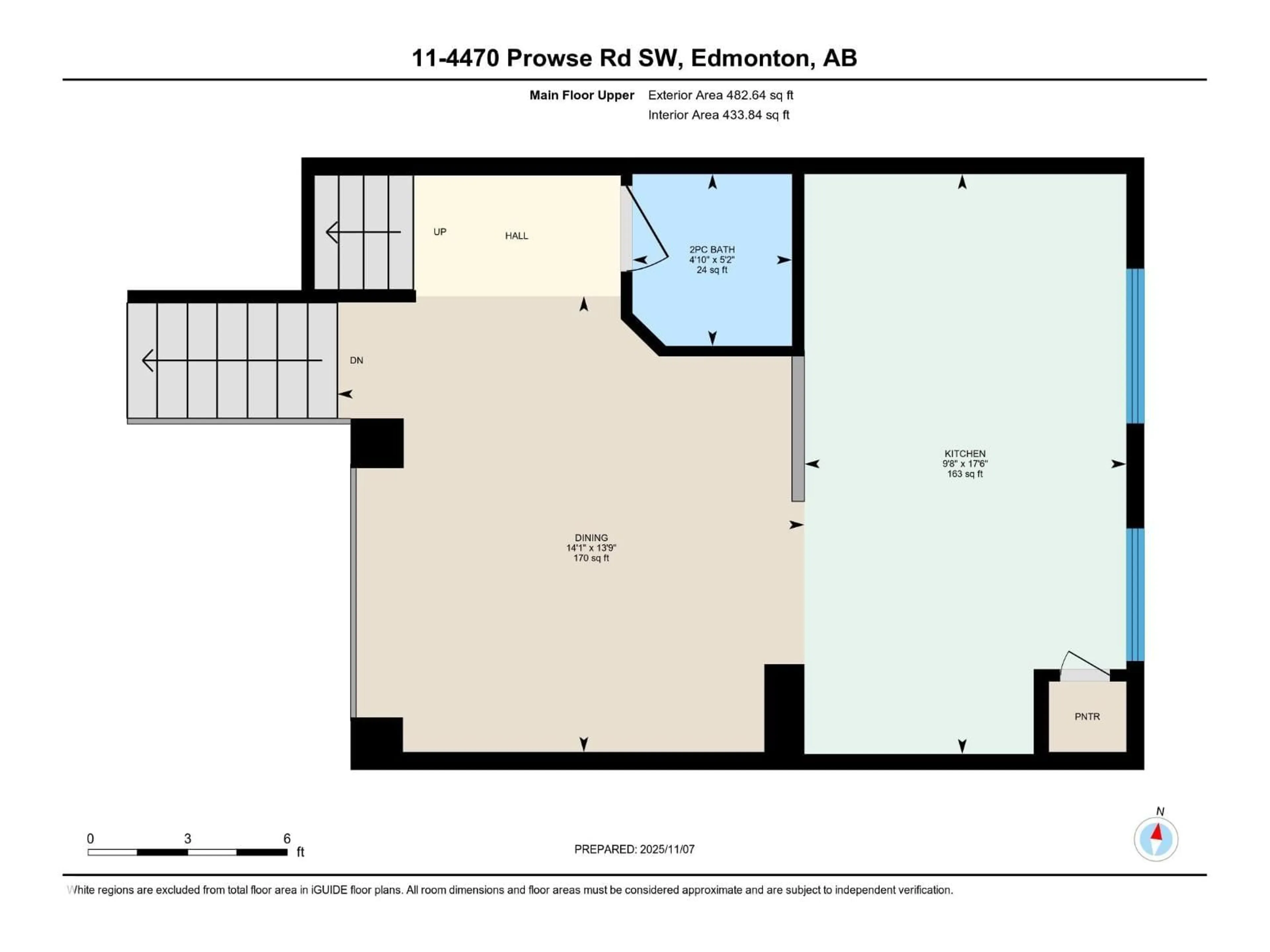 Floor plan for 11 - 4470 PROWSE RD, Edmonton Alberta T6W3R5