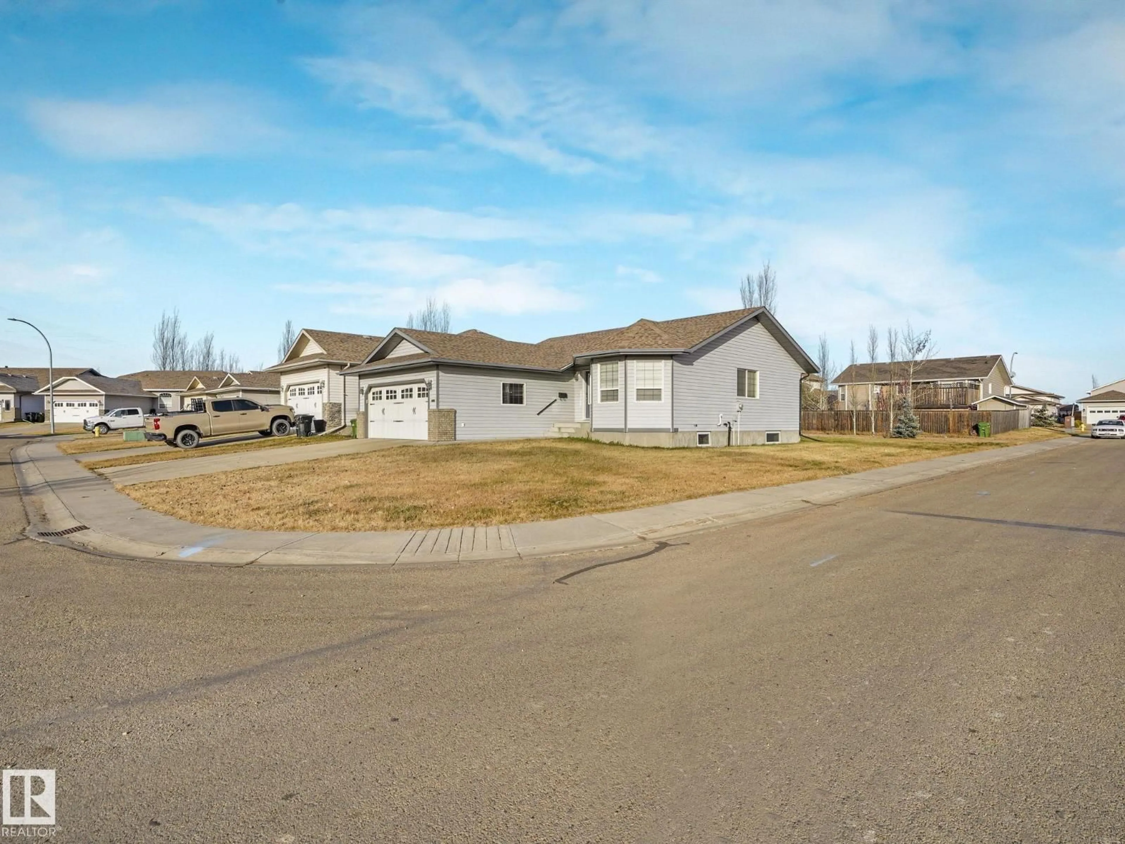 A pic from outside/outdoor area/front of a property/back of a property/a pic from drone, street for 5802 54B AV, Camrose Alberta T4V5B9