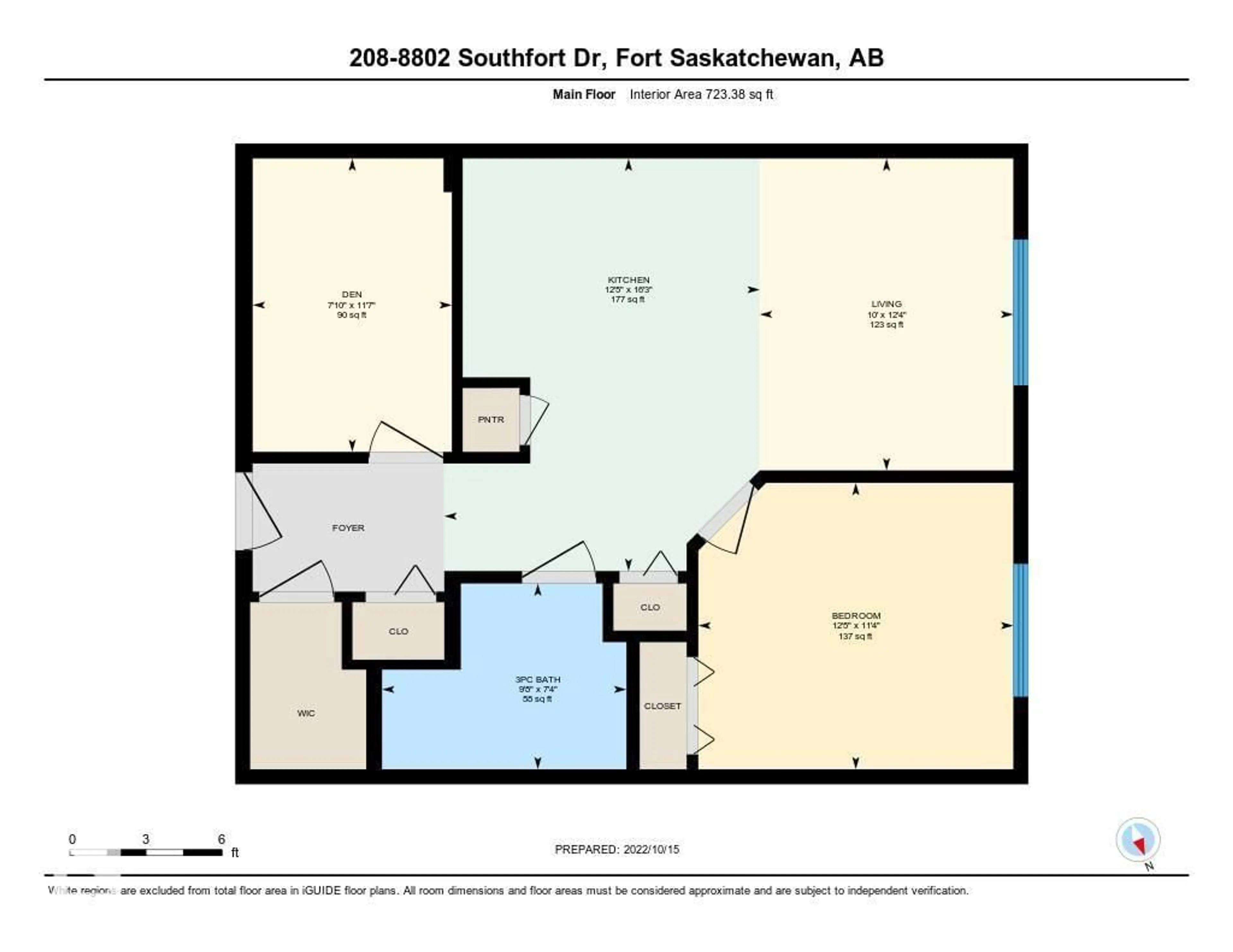 Floor plan for #208 - 8802 SOUTHFORT DR, Fort Saskatchewan Alberta T8L4R6