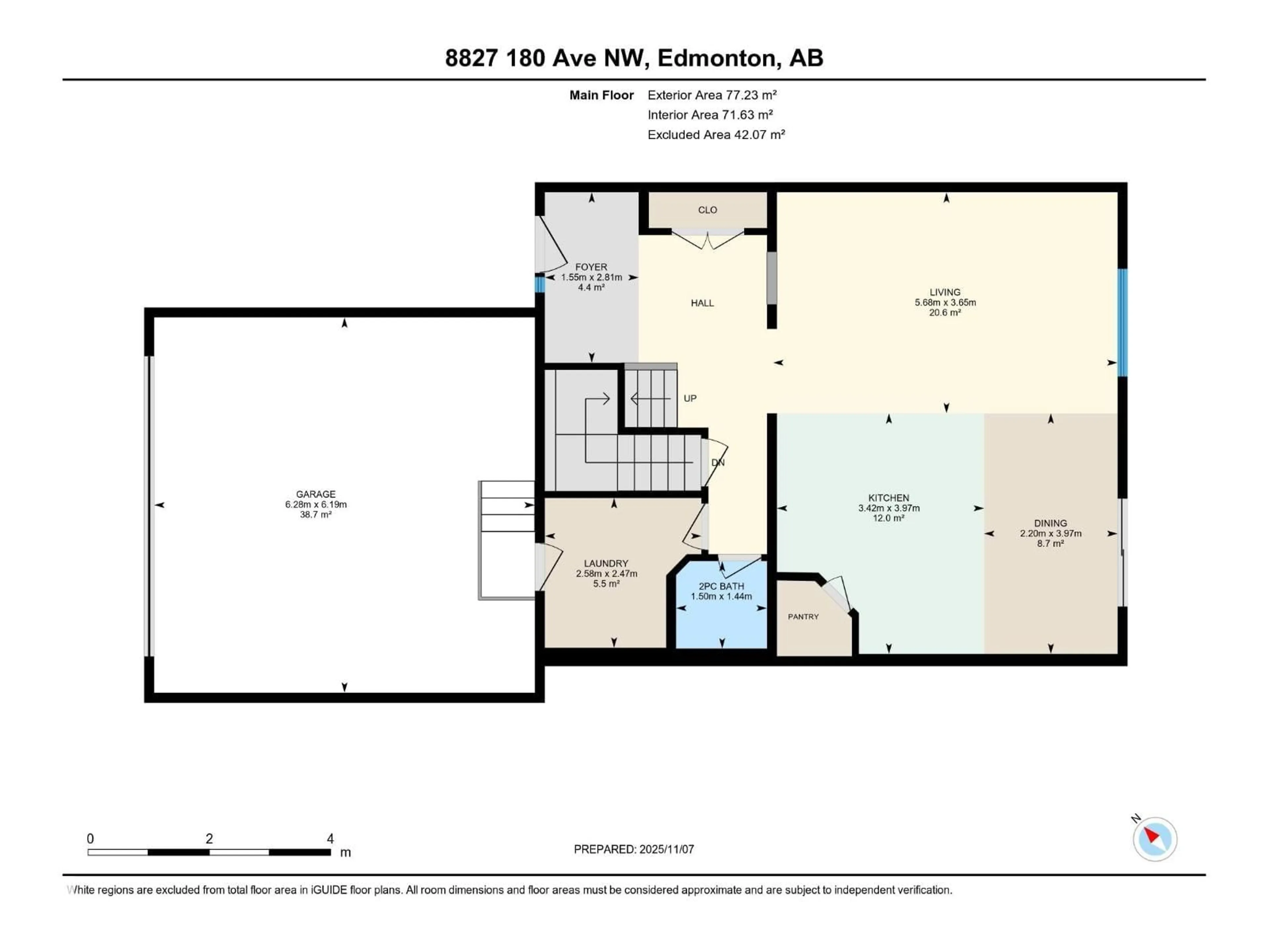 Floor plan for 8827 180 AV, Edmonton Alberta T5Z0C4