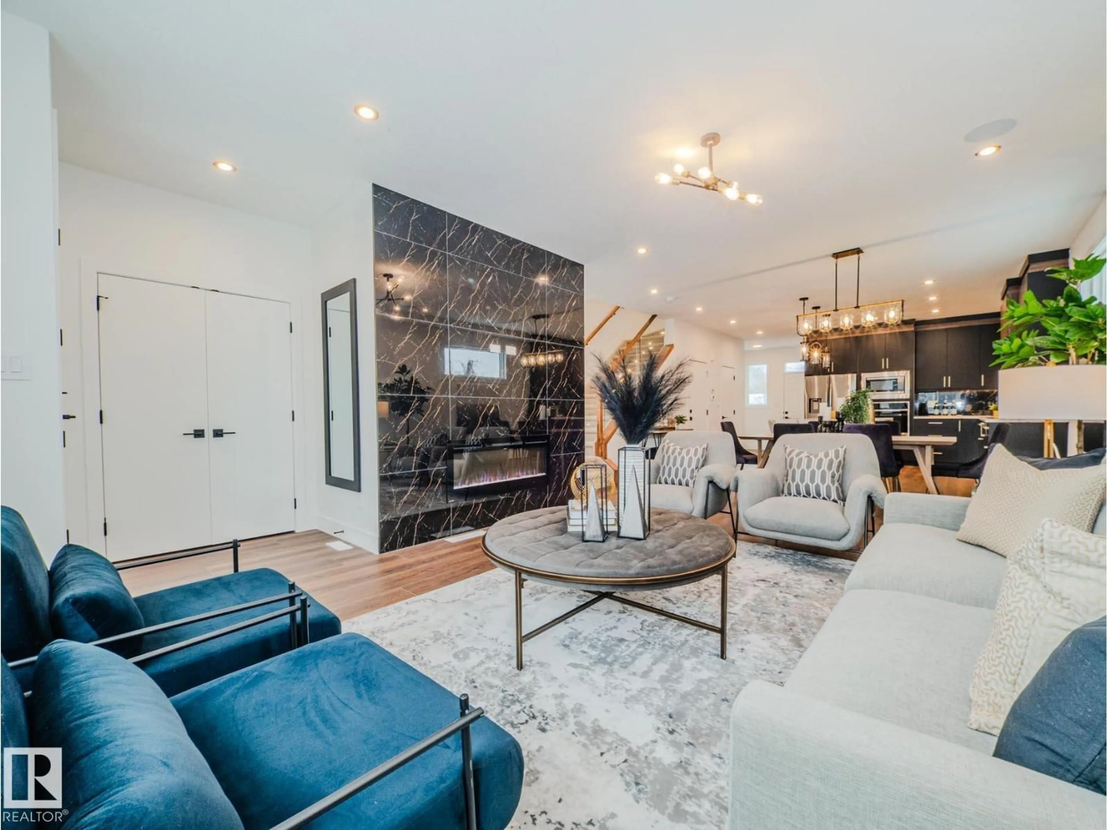 Living room with furniture, unknown for 7607 98 AV, Edmonton Alberta T6A0B3