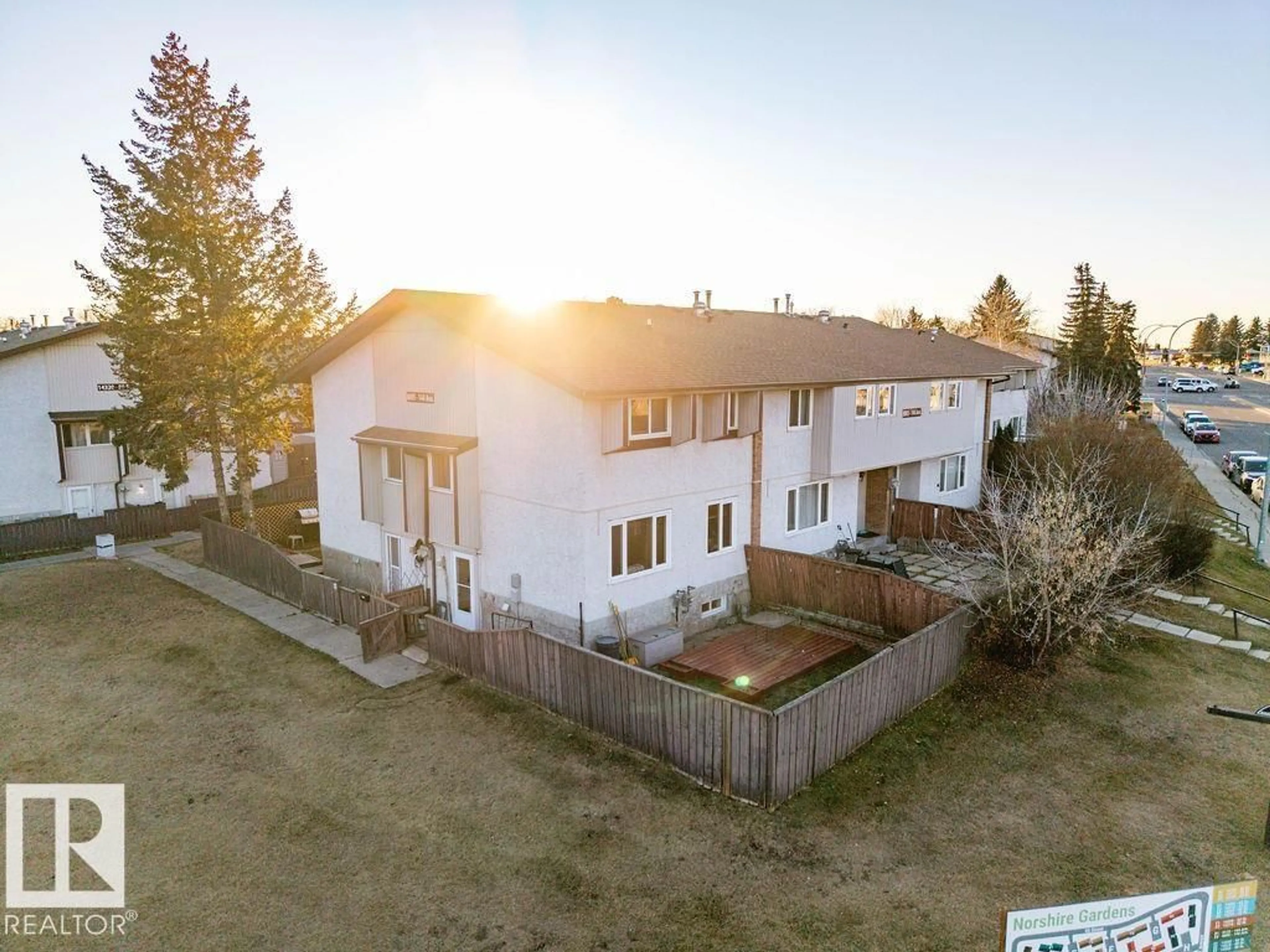 A pic from outside/outdoor area/front of a property/back of a property/a pic from drone, unknown for 8005 144 AV, Edmonton Alberta T5C2S5