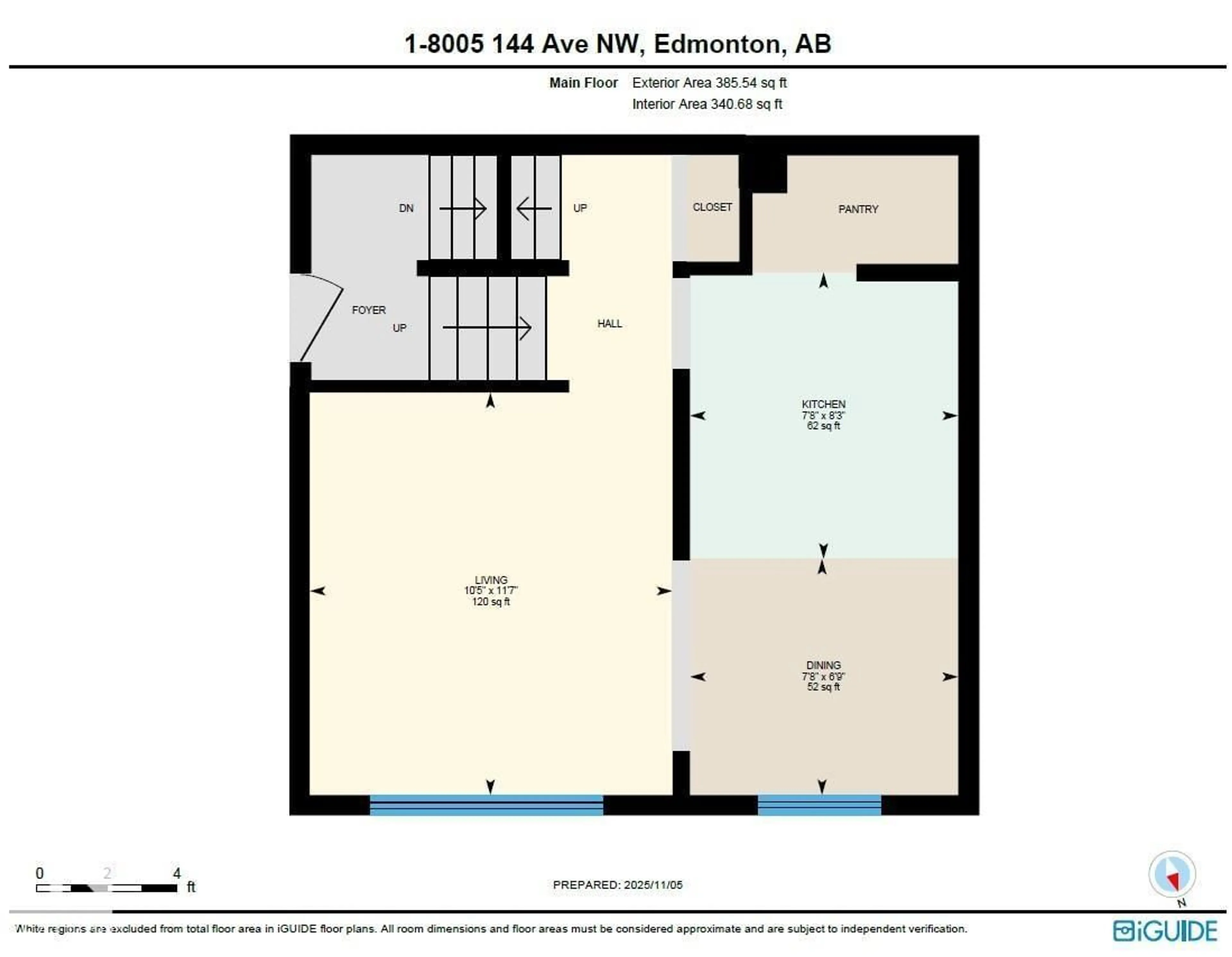 Floor plan for 8005 144 AV, Edmonton Alberta T5C2S5