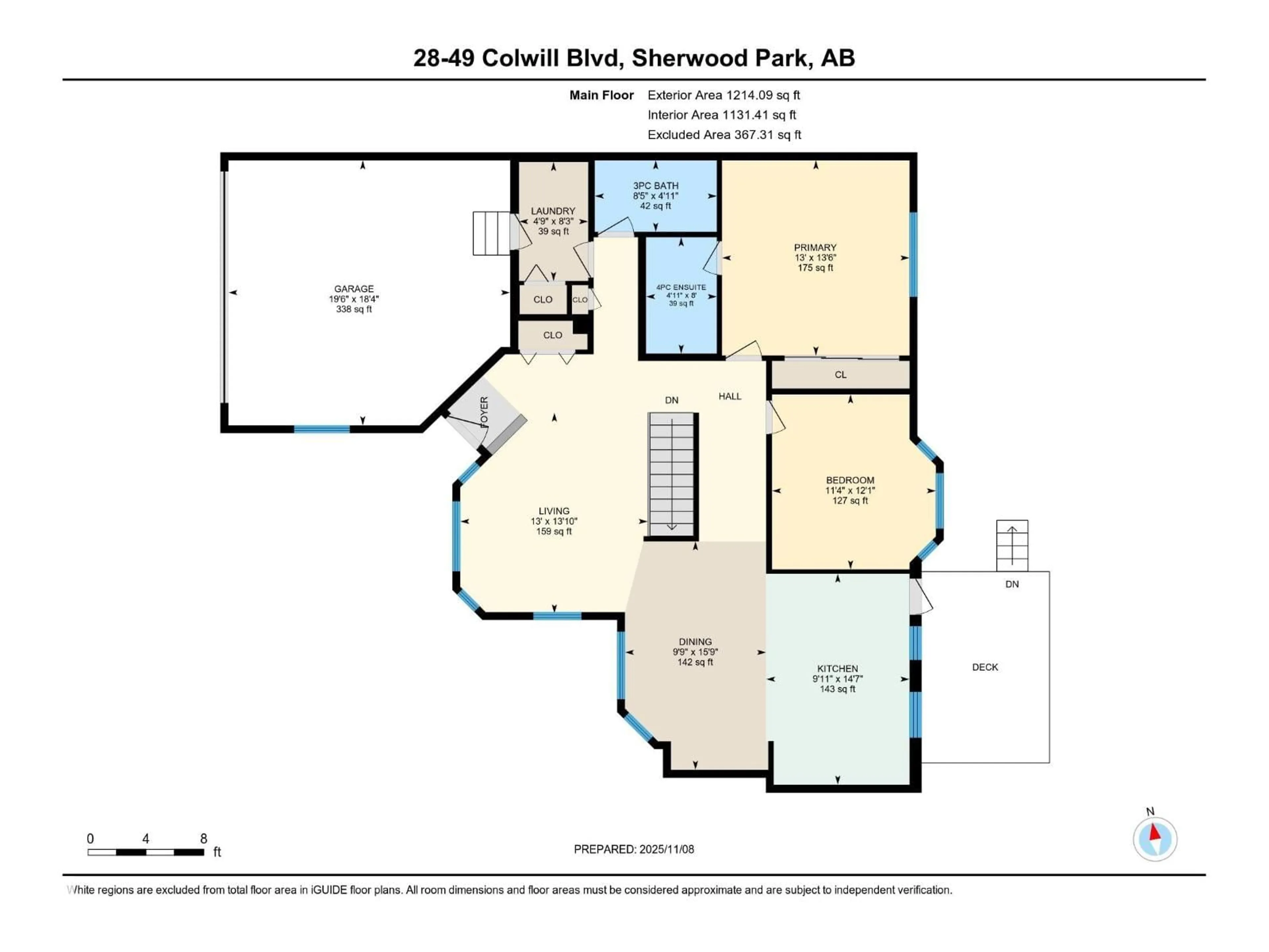 Floor plan for 49 - 28 COLWILL BV, Sherwood Park Alberta T8A6L3