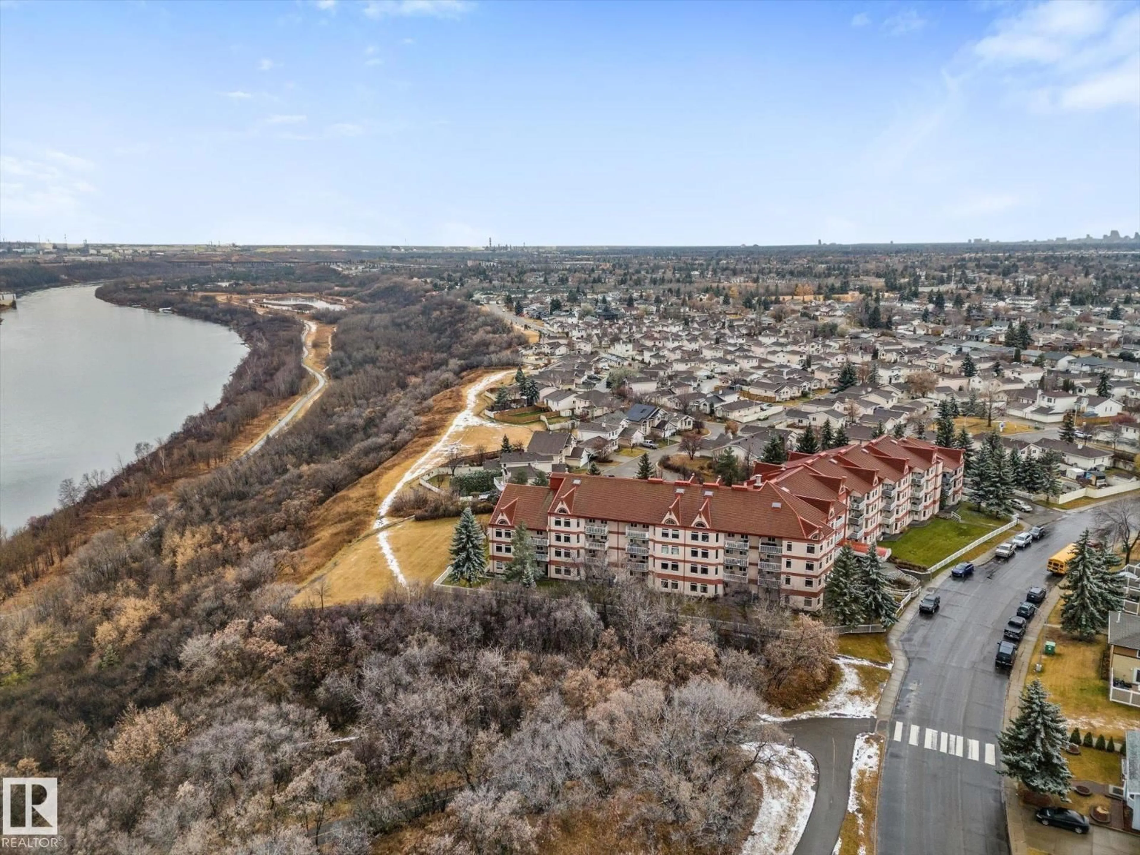 A pic from outside/outdoor area/front of a property/back of a property/a pic from drone, water/lake/river/ocean view for #114 - 2011 137 AV, Edmonton Alberta T5A4W2