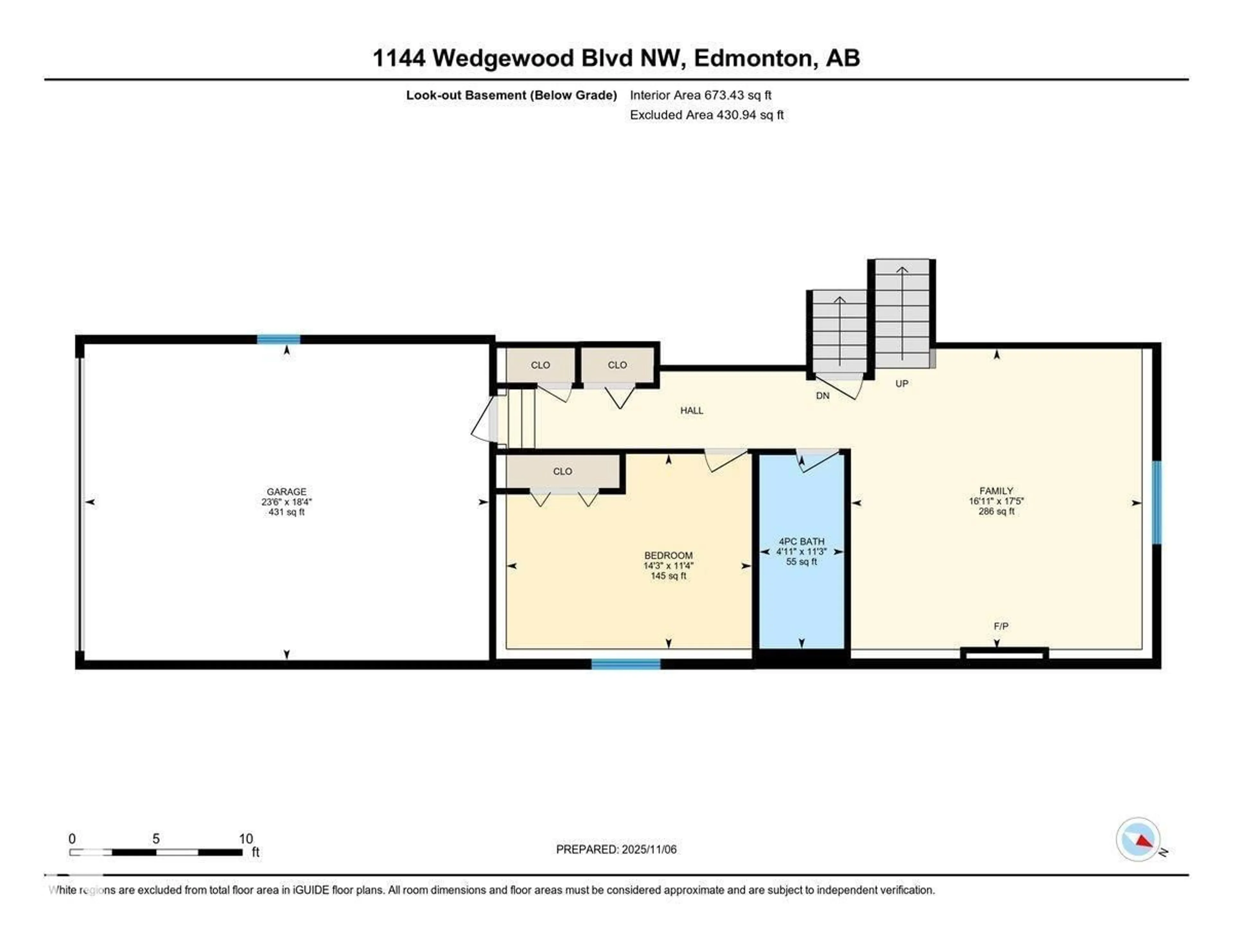 Floor plan for 1144 WEDGEWOOD BV, Edmonton Alberta T6M2L5