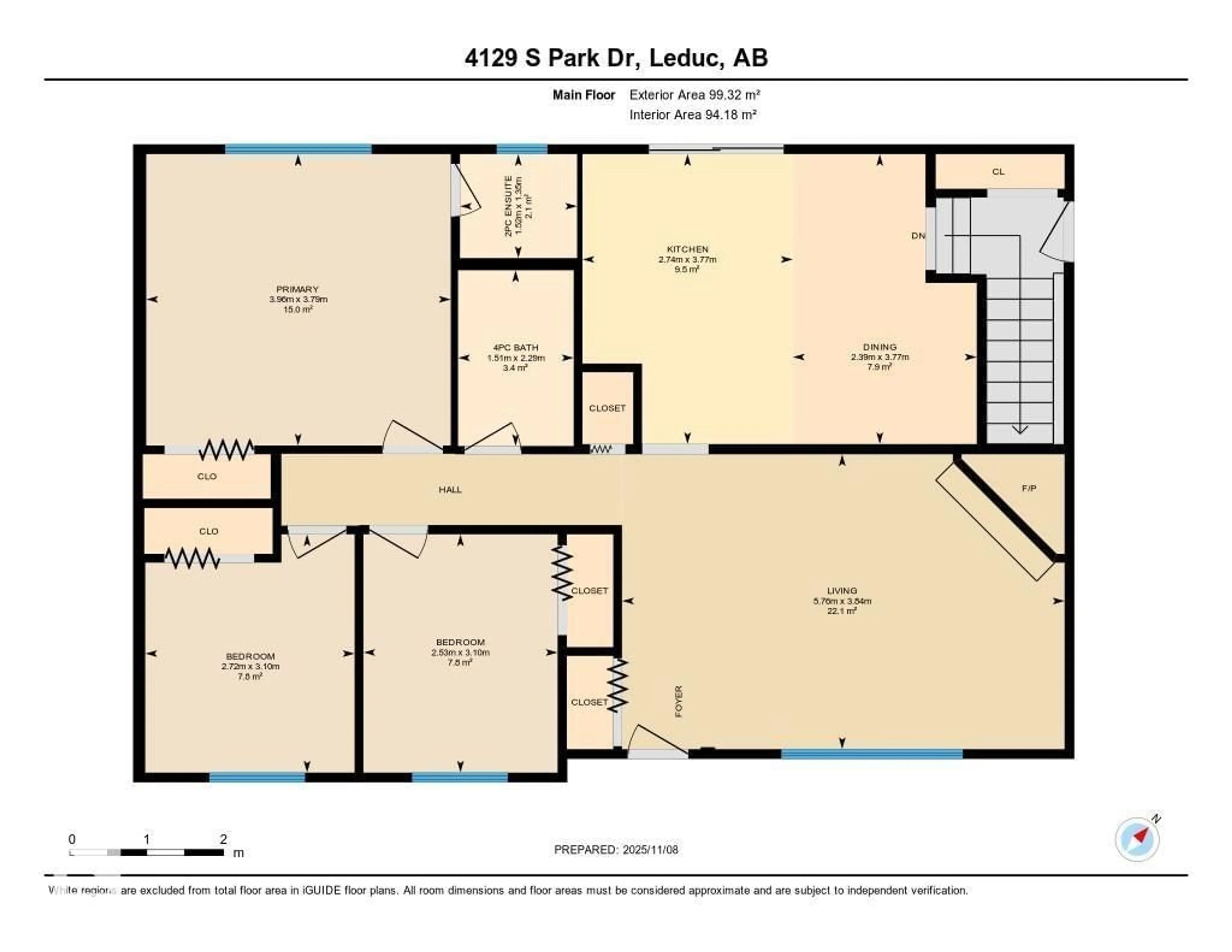 Floor plan for 4129 SOUTH PARK DR, Leduc Alberta T5X4Y3