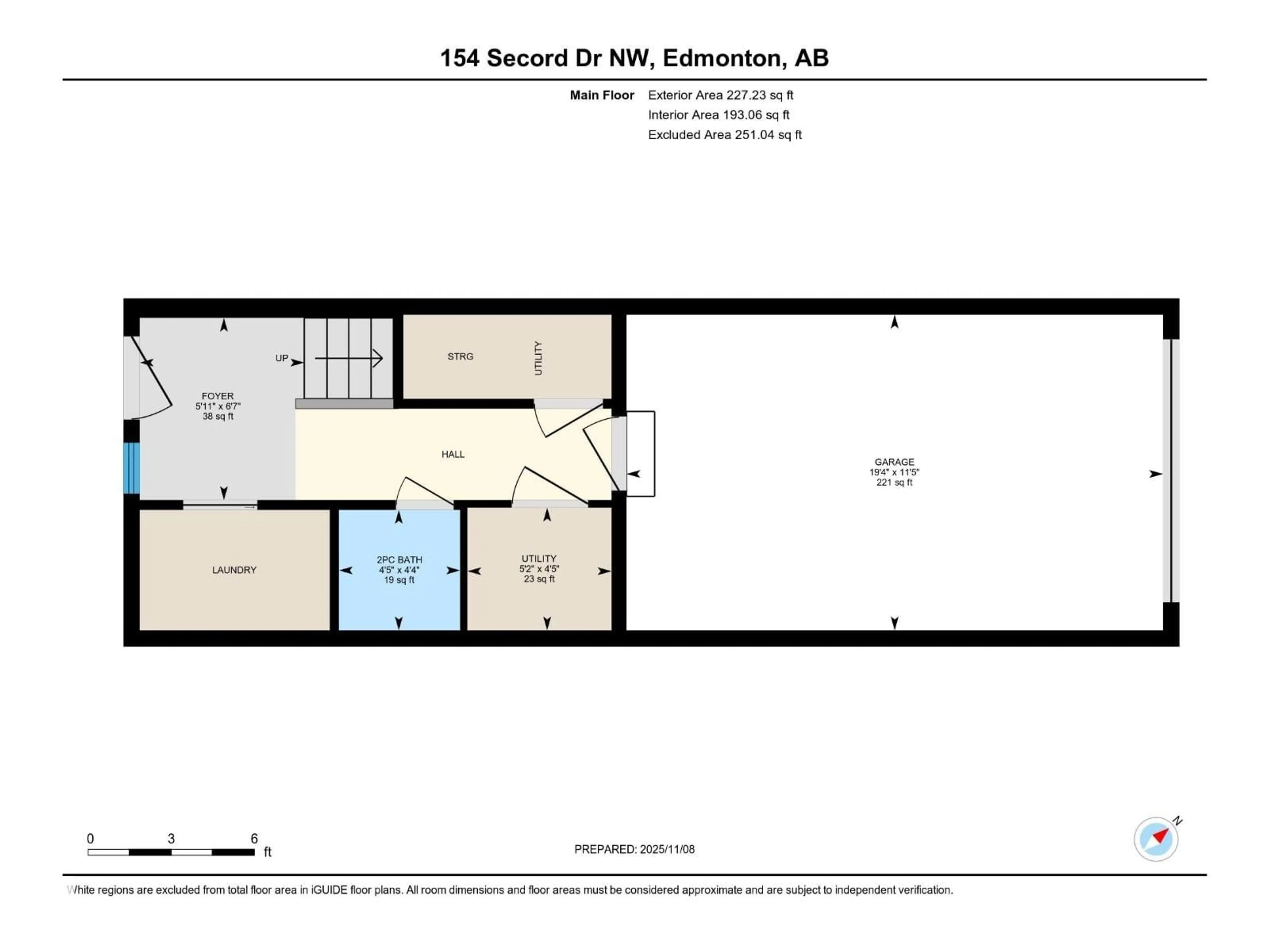 Floor plan for 154 SECORD DR, Edmonton Alberta T5T7N9