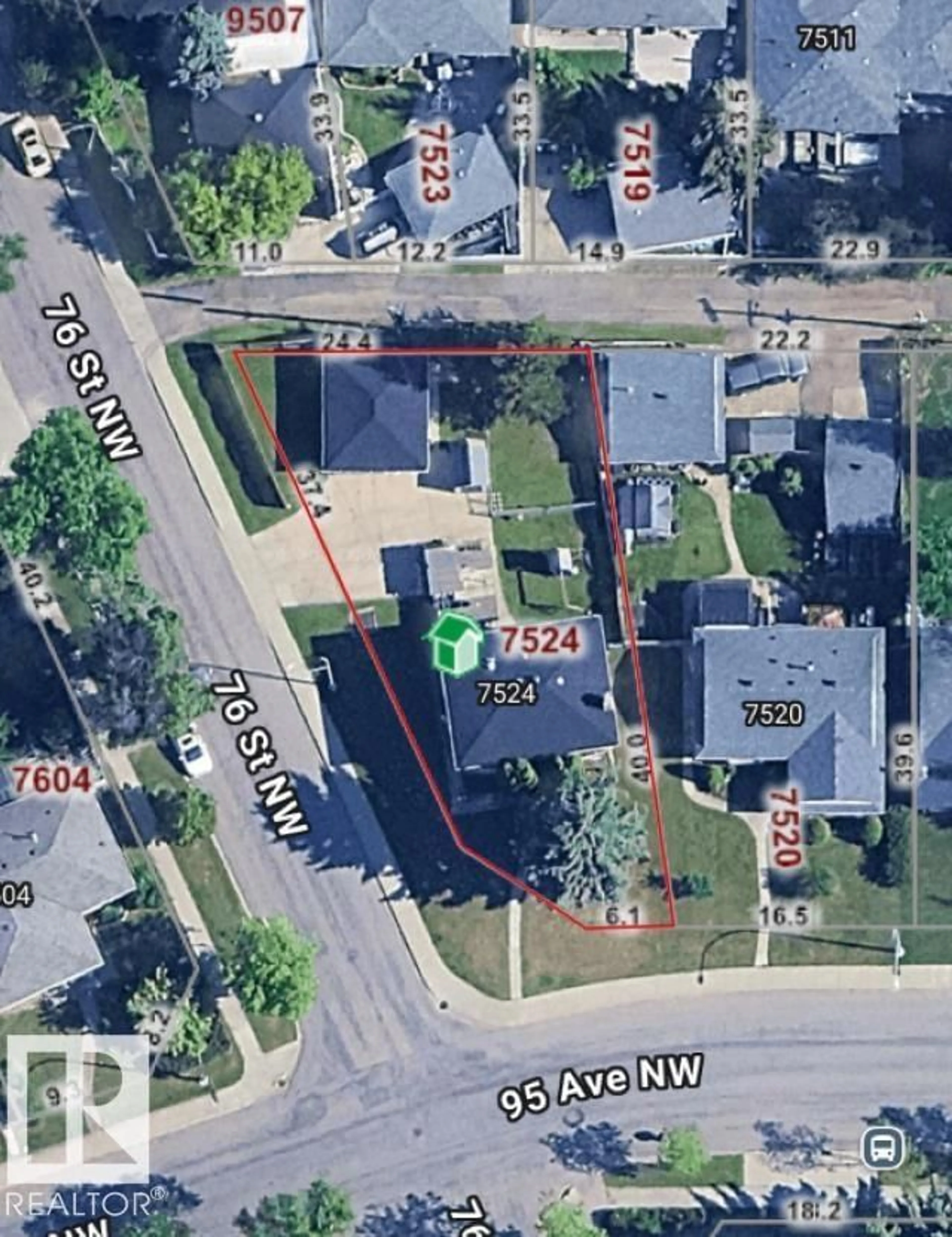 A pic from outside/outdoor area/front of a property/back of a property/a pic from drone, street for 7524 95 AV, Edmonton Alberta T6C1X5