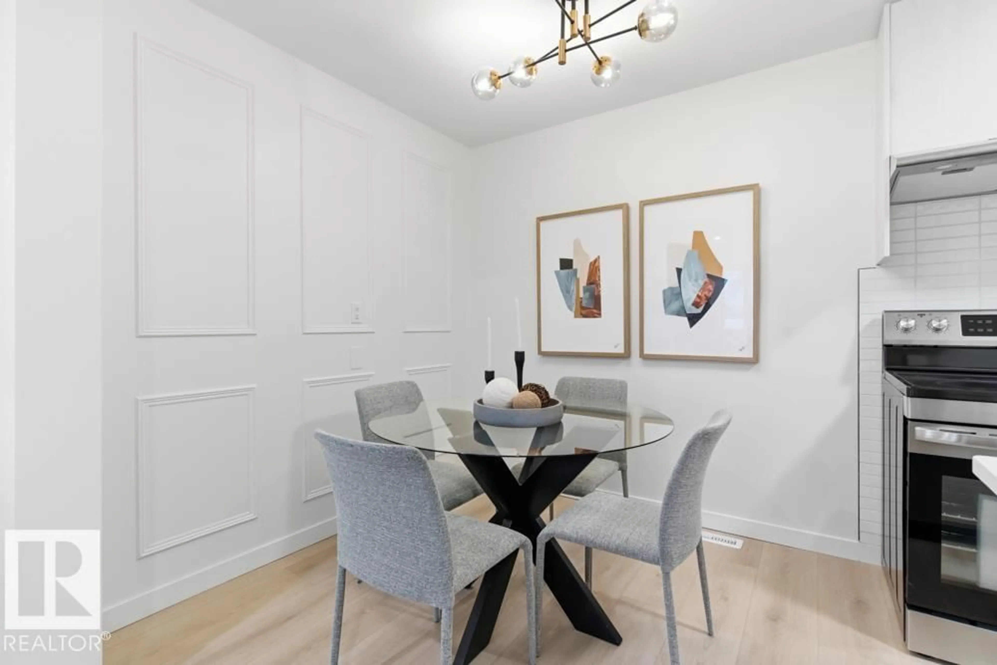 Dining room, wood/laminate floor for 5D CALLINGWOOD CO, Edmonton Alberta T5T0H5