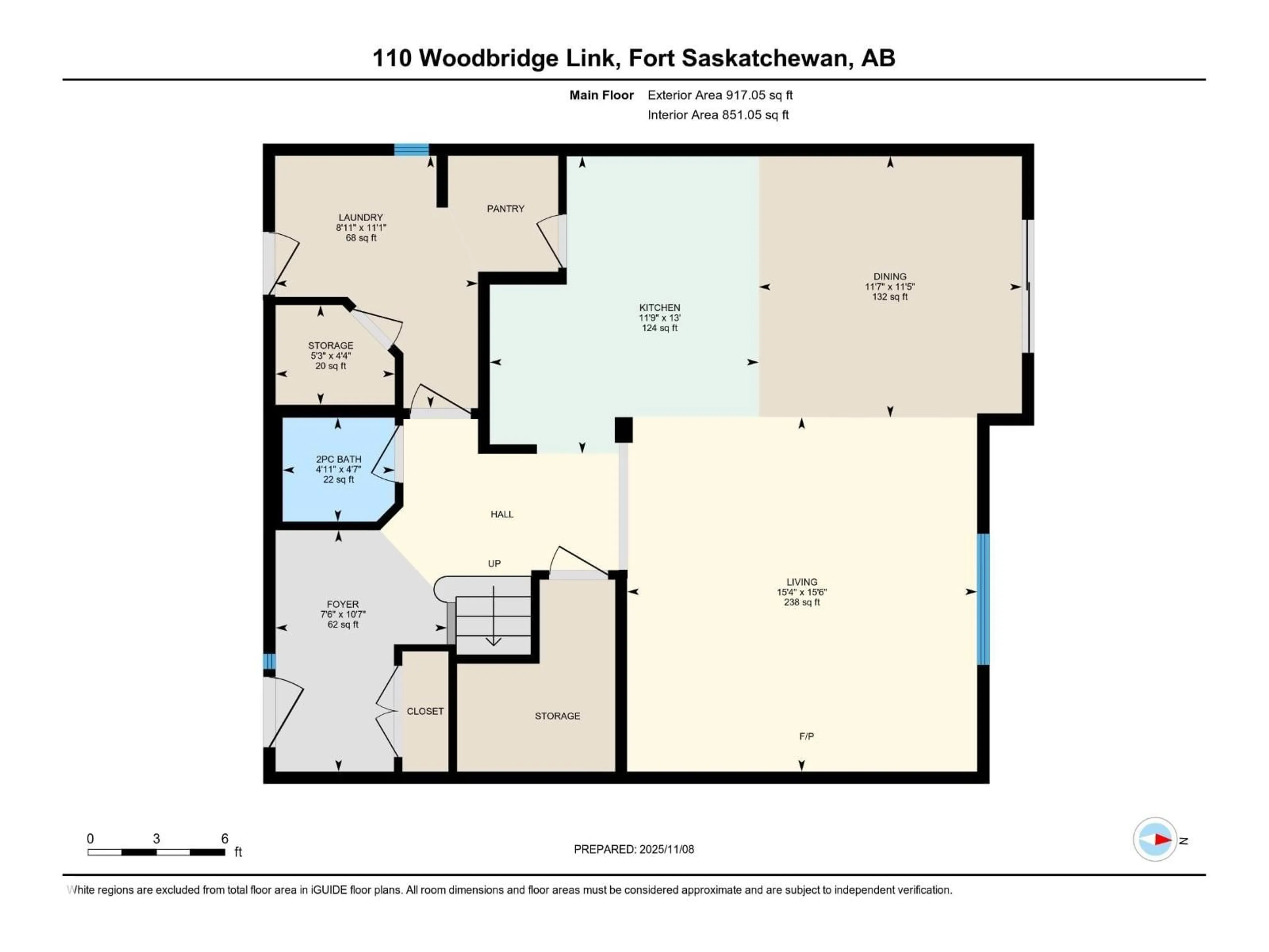 Floor plan for 110 WOODBRIDGE LI, Fort Saskatchewan Alberta T8L0H4