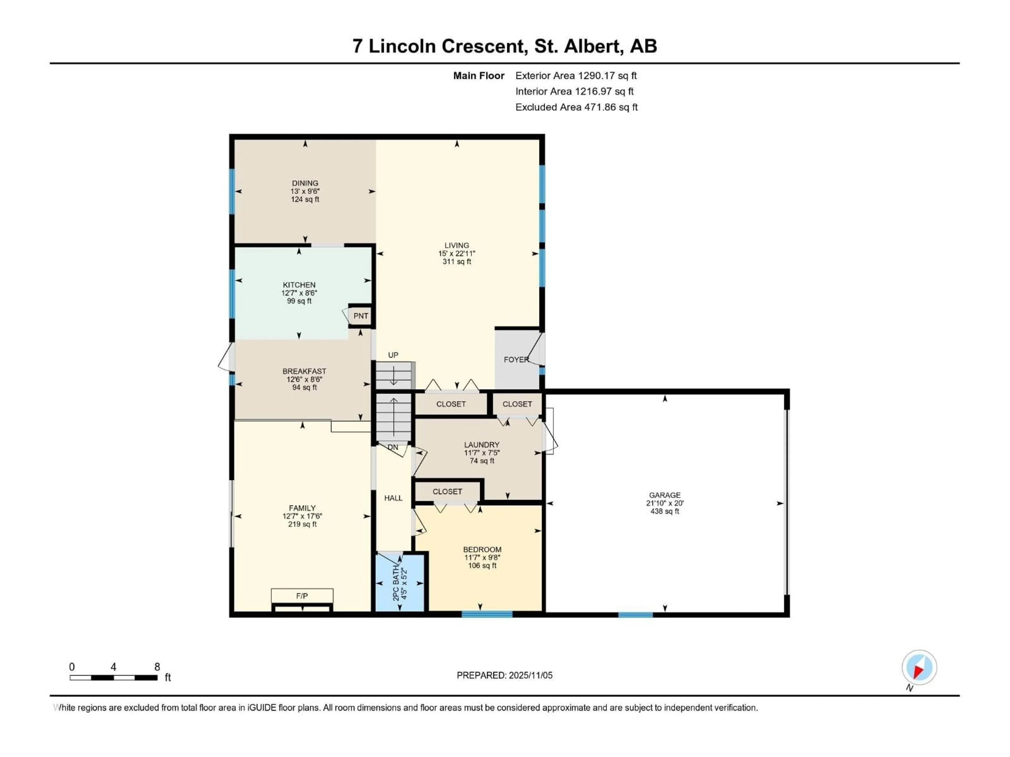 Floor plan for 7 LINCOLN CR, St. Albert Alberta T8N3M9