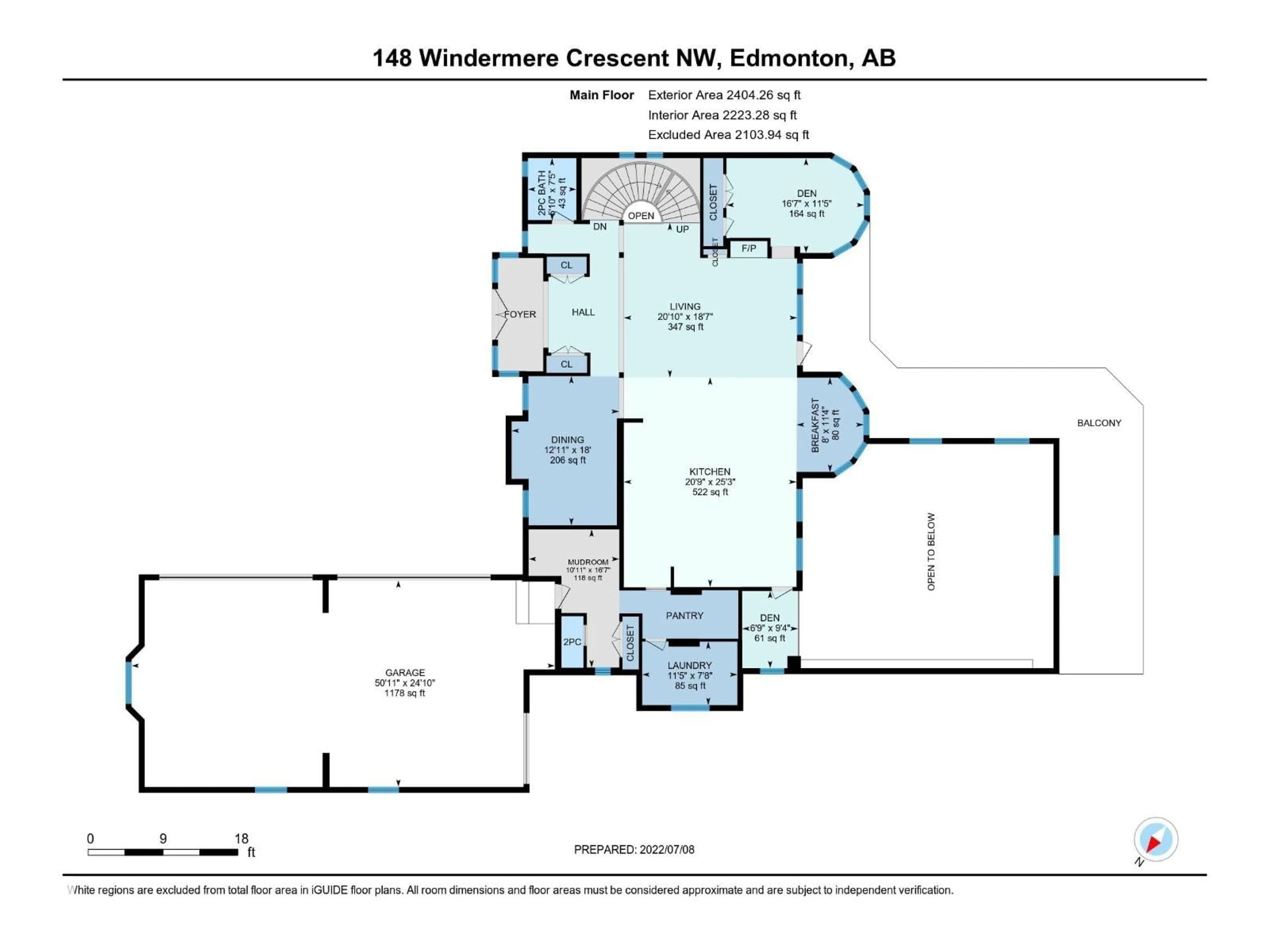 Floor plan for 148 WINDERMERE CR, Edmonton Alberta T6W0S3