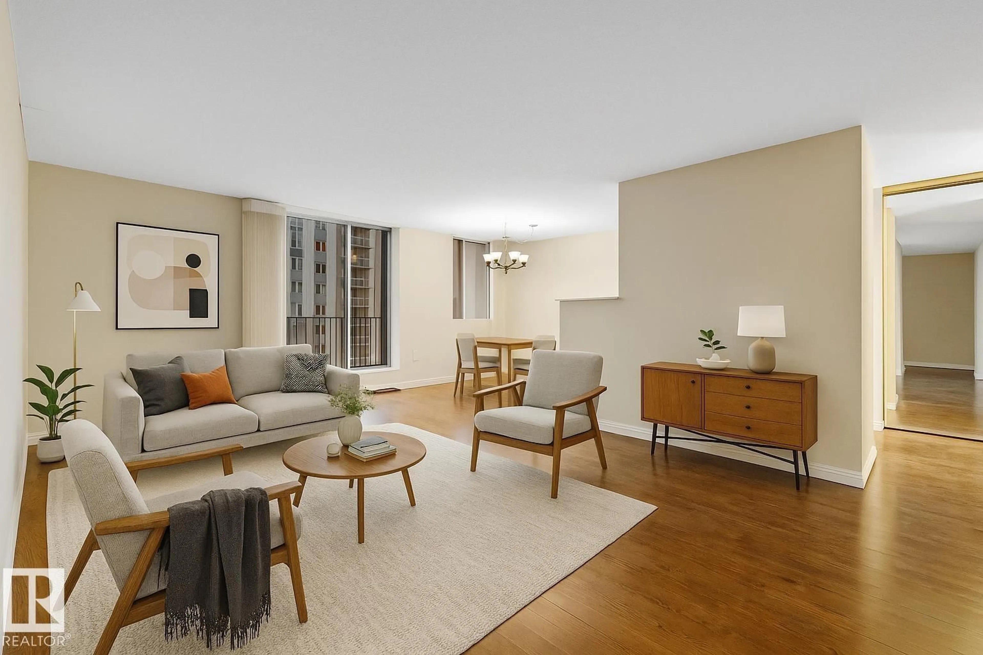 Living room with furniture, unknown for #1012 - 11307 99 AV, Edmonton Alberta T5K0H2