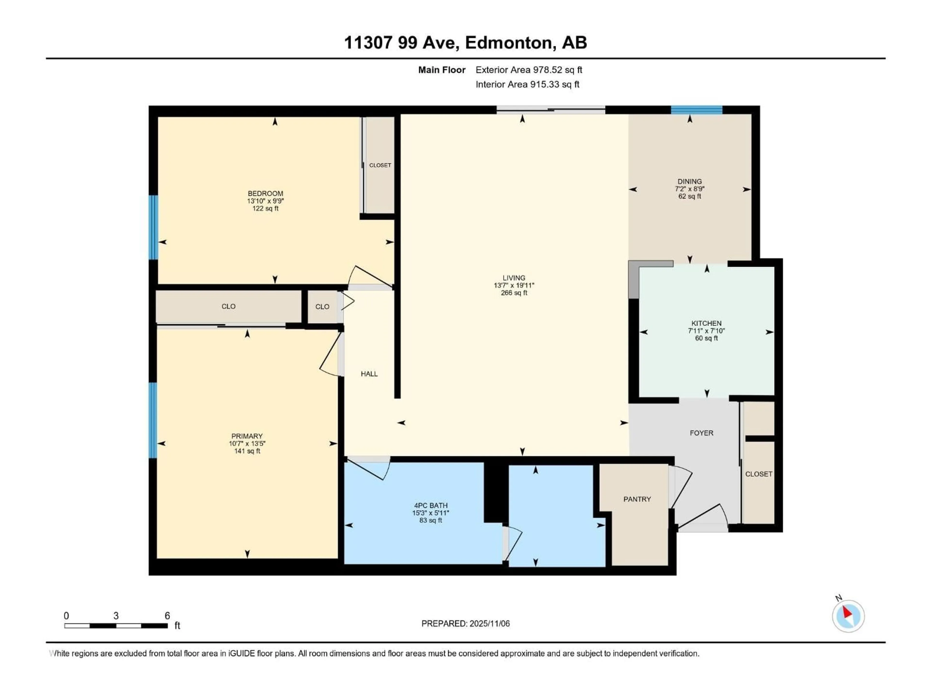 Floor plan for #1012 - 11307 99 AV, Edmonton Alberta T5K0H2