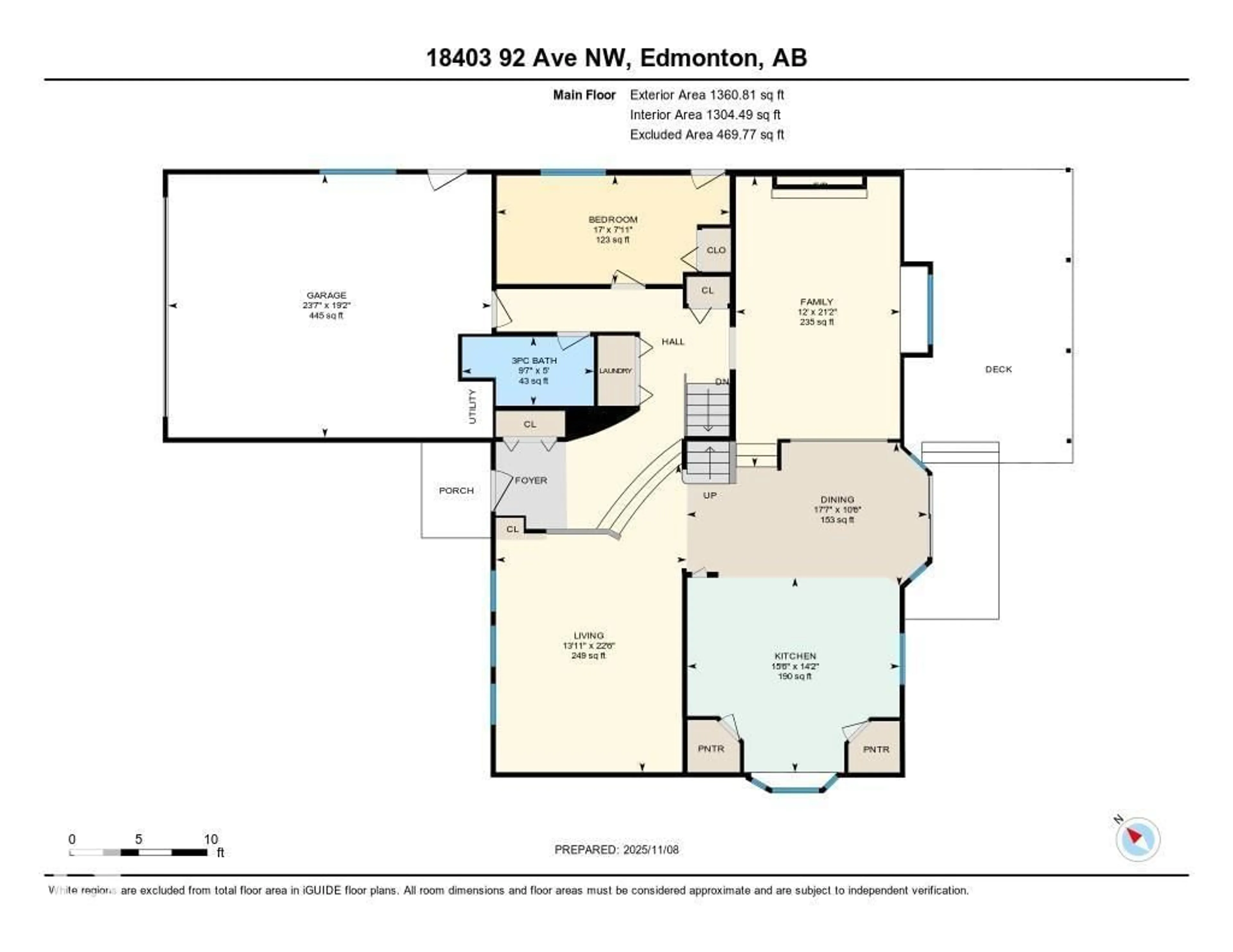 Floor plan for 18403 92 AV, Edmonton Alberta T5T1P2