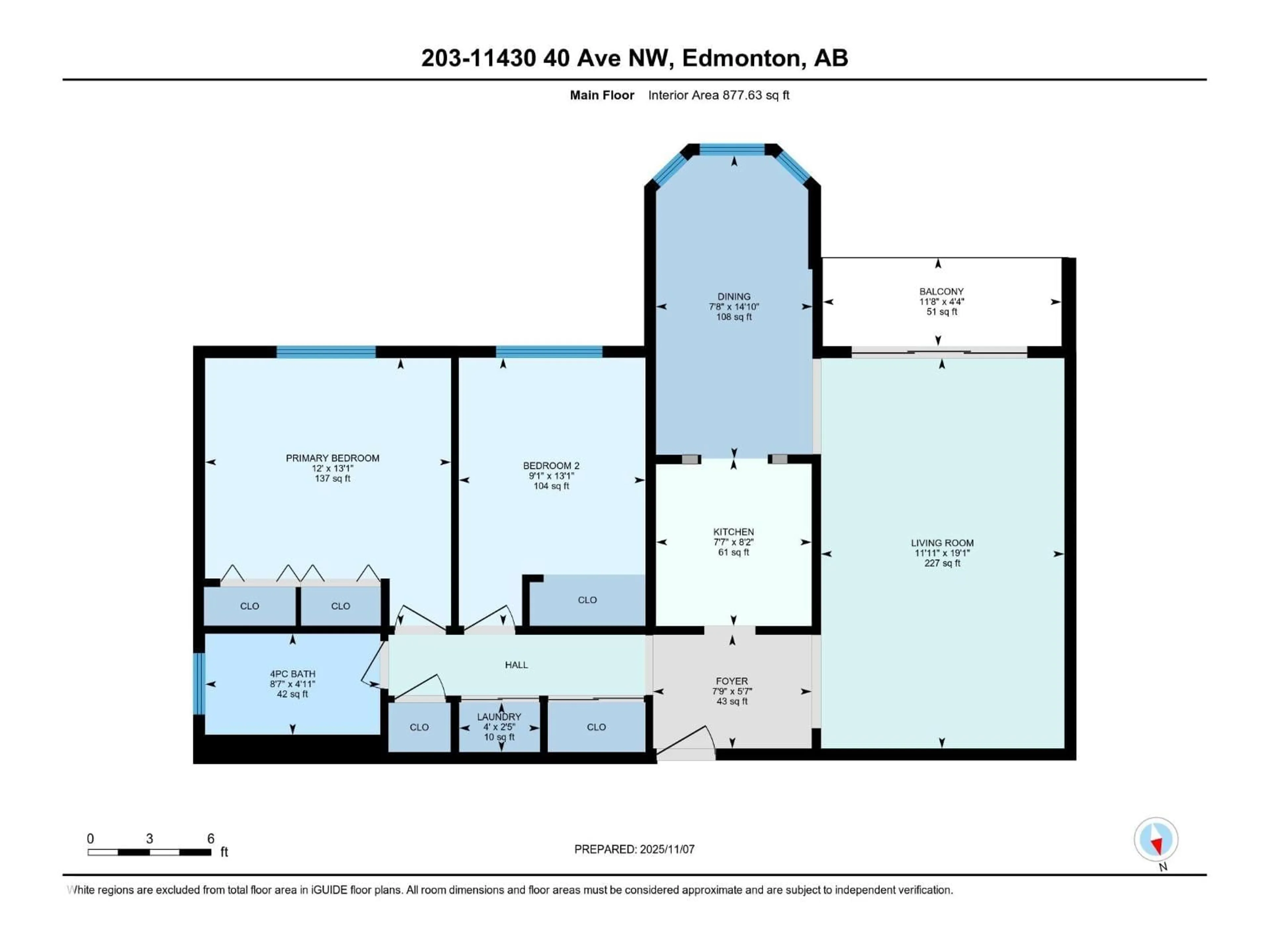 Floor plan for #203 - 11430 40 AV, Edmonton Alberta T6J0R5