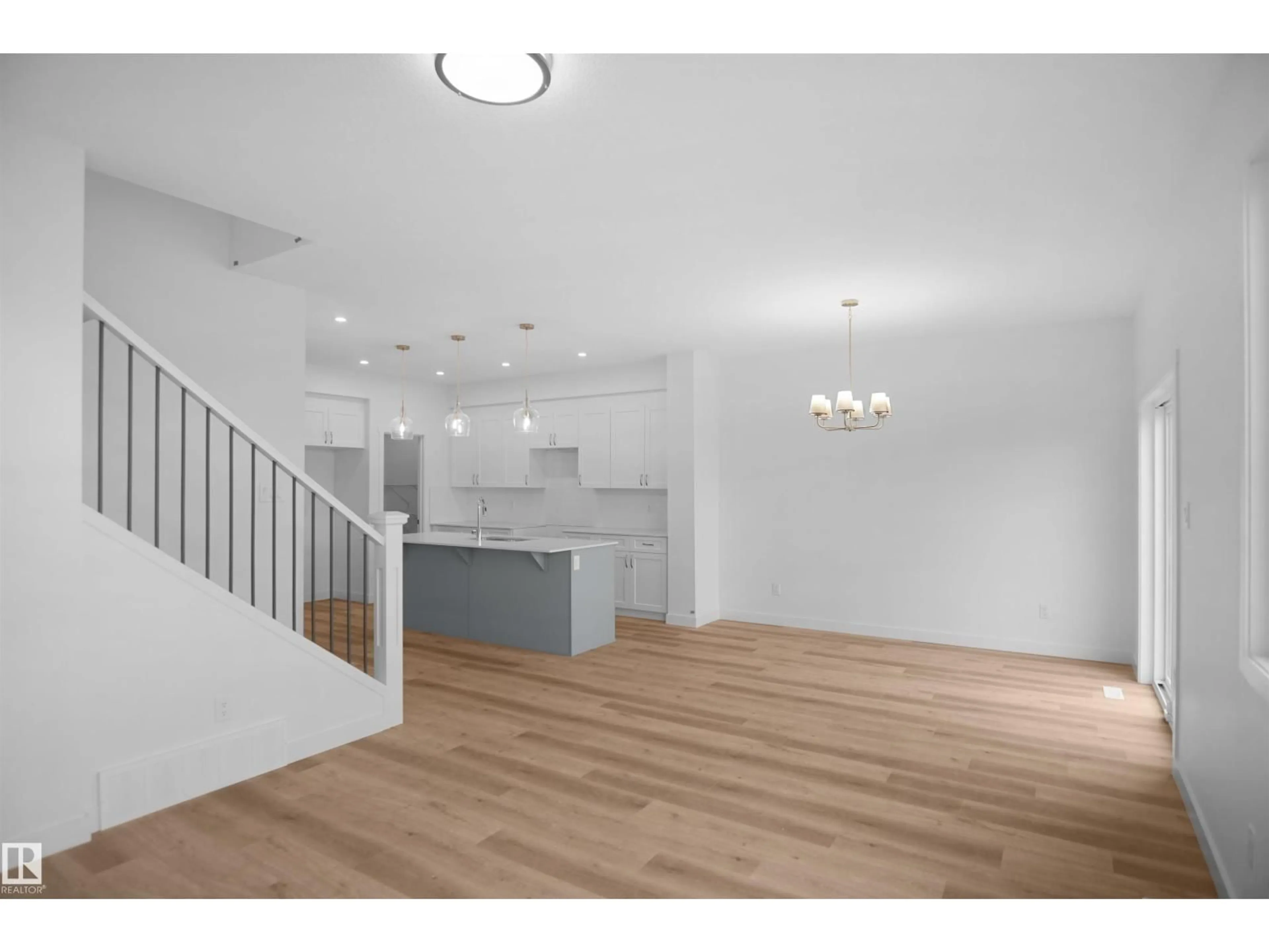 Open concept kitchen, wood/laminate floor for 158 SEDUM WY, Sherwood Park Alberta T8H2X7