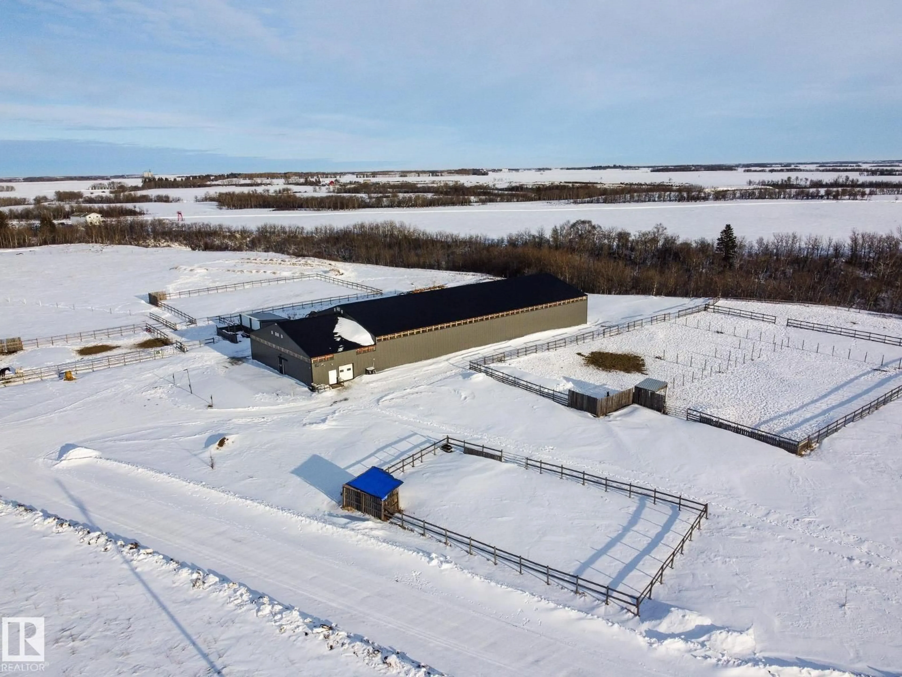 A pic from outside/outdoor area/front of a property/back of a property/a pic from drone, building for 20213 TOWNSHIP ROAD 460, Rural Camrose County Alberta T4V2M9