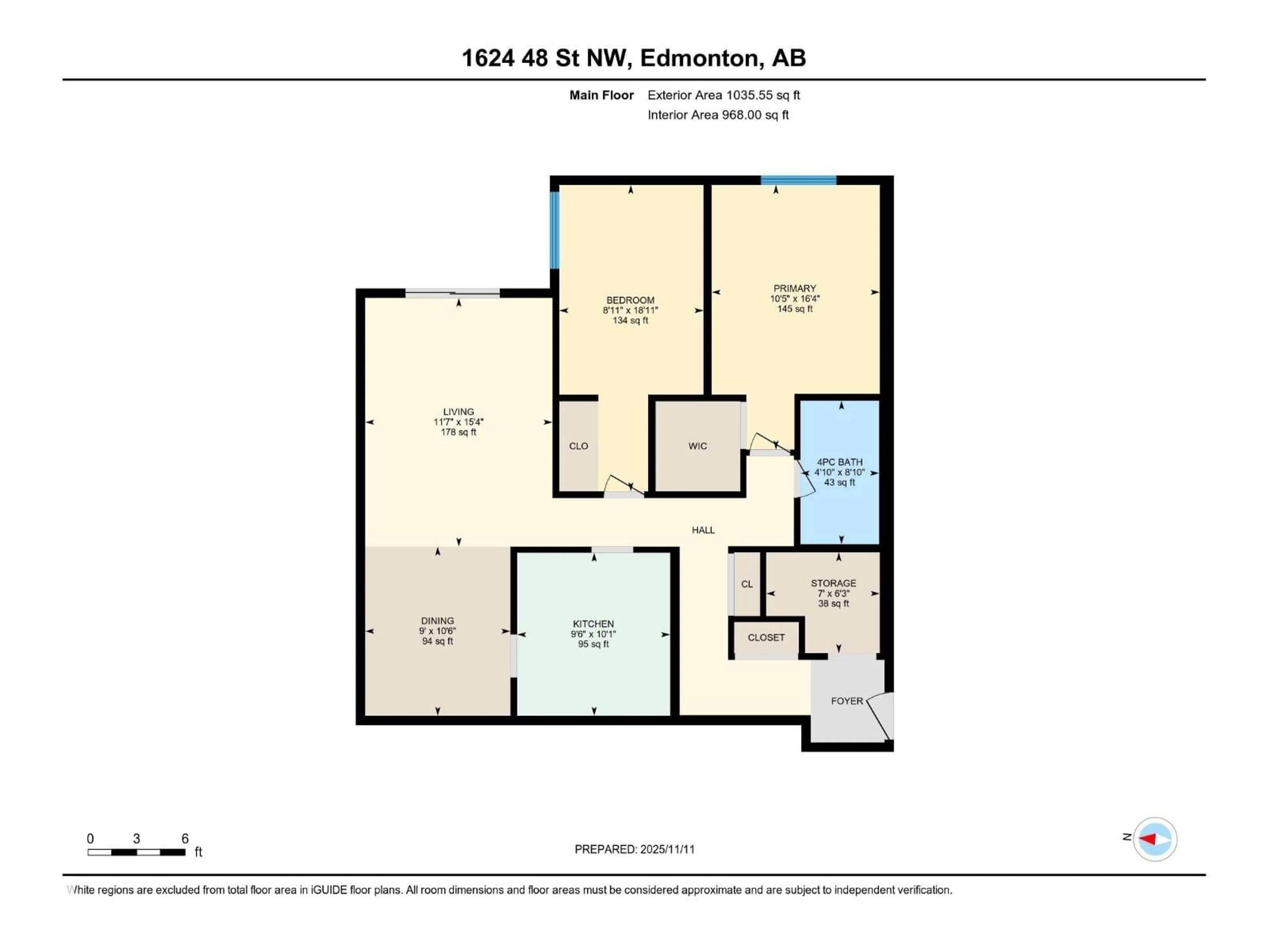 Floor plan for #309 - 1624 48 ST, Edmonton Alberta T6L5P1