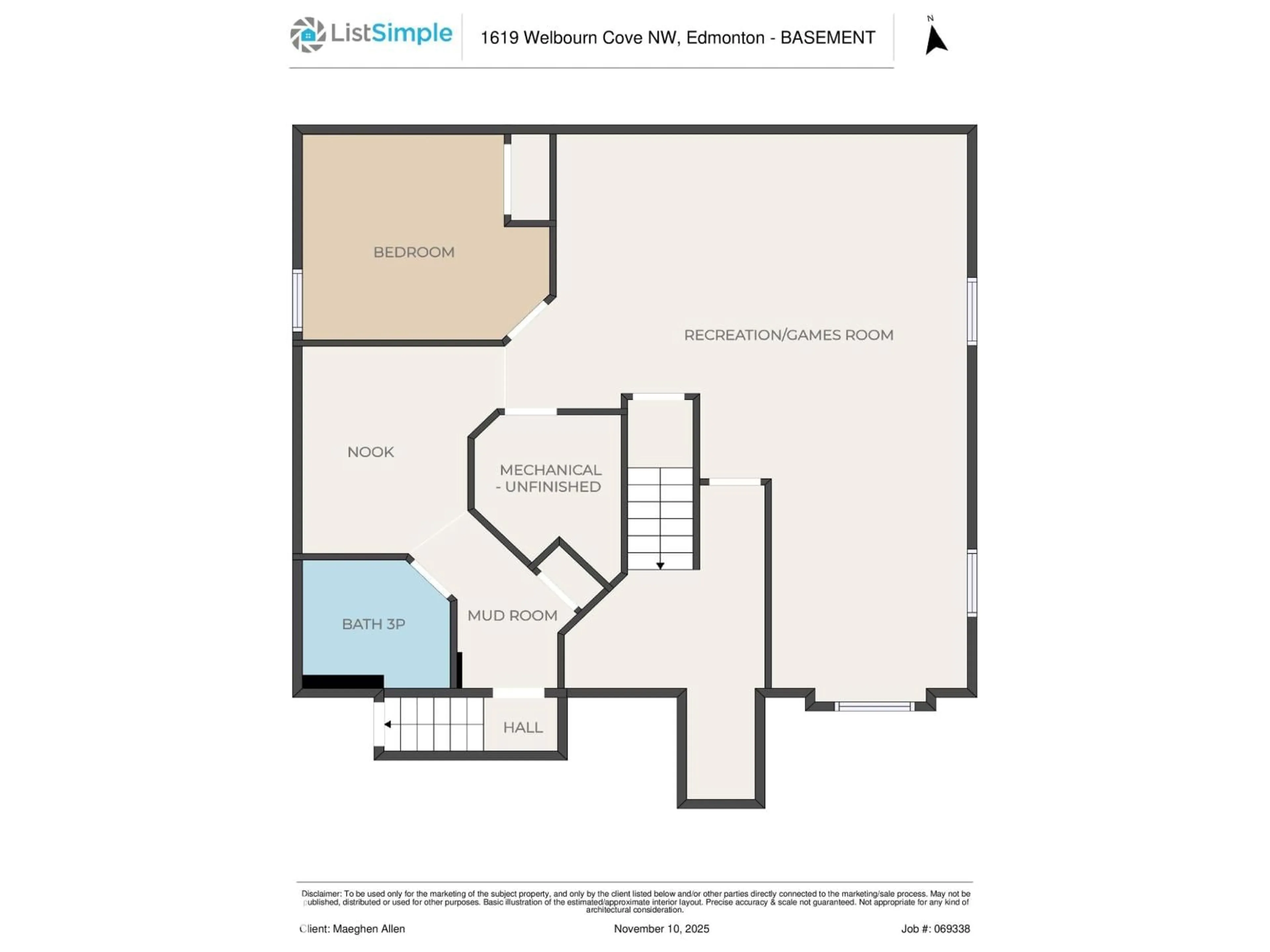Floor plan for 1619 WELBOURN CV, Edmonton Alberta T6M2M3