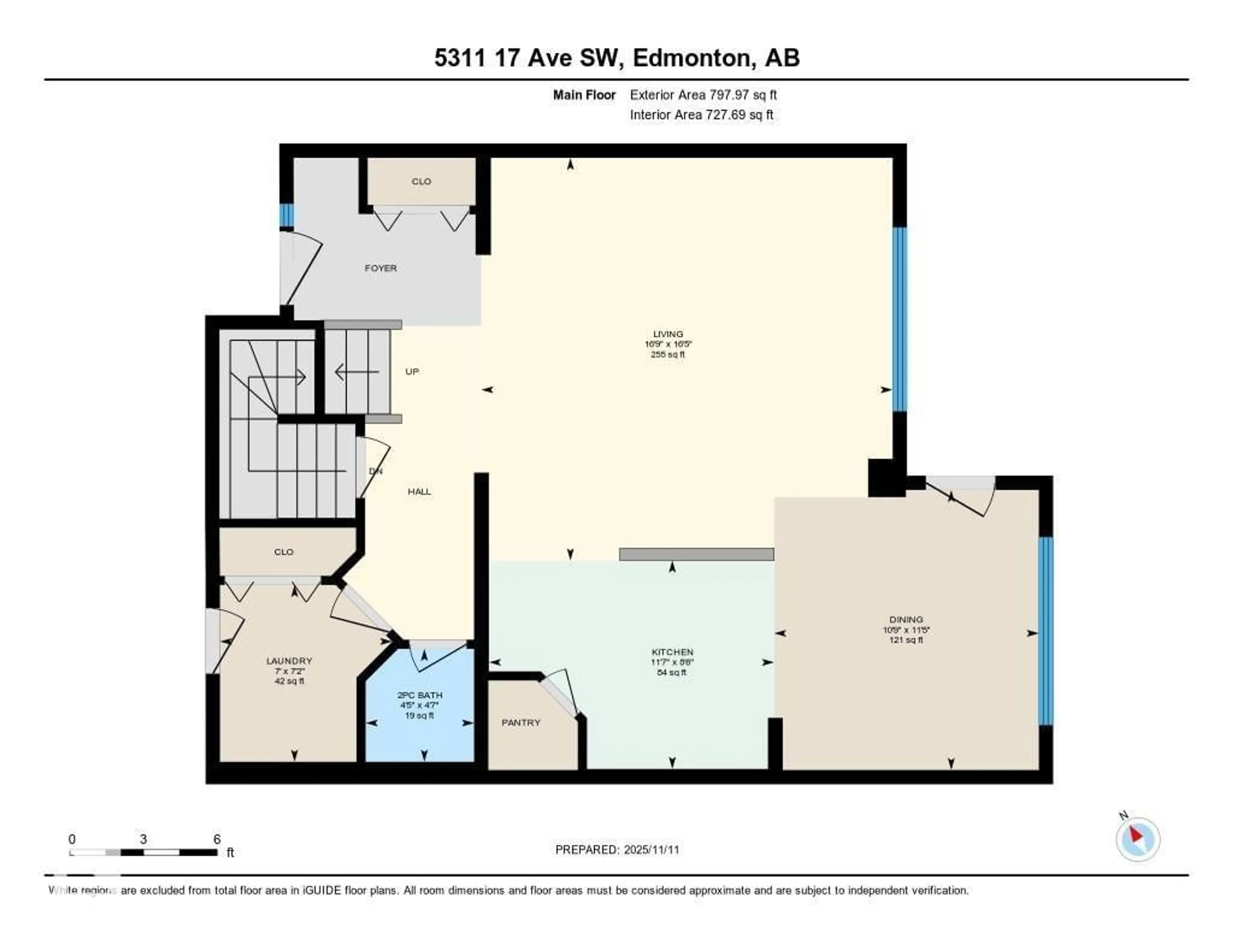 Floor plan for 5311 17 AV, Edmonton Alberta T6X1R2