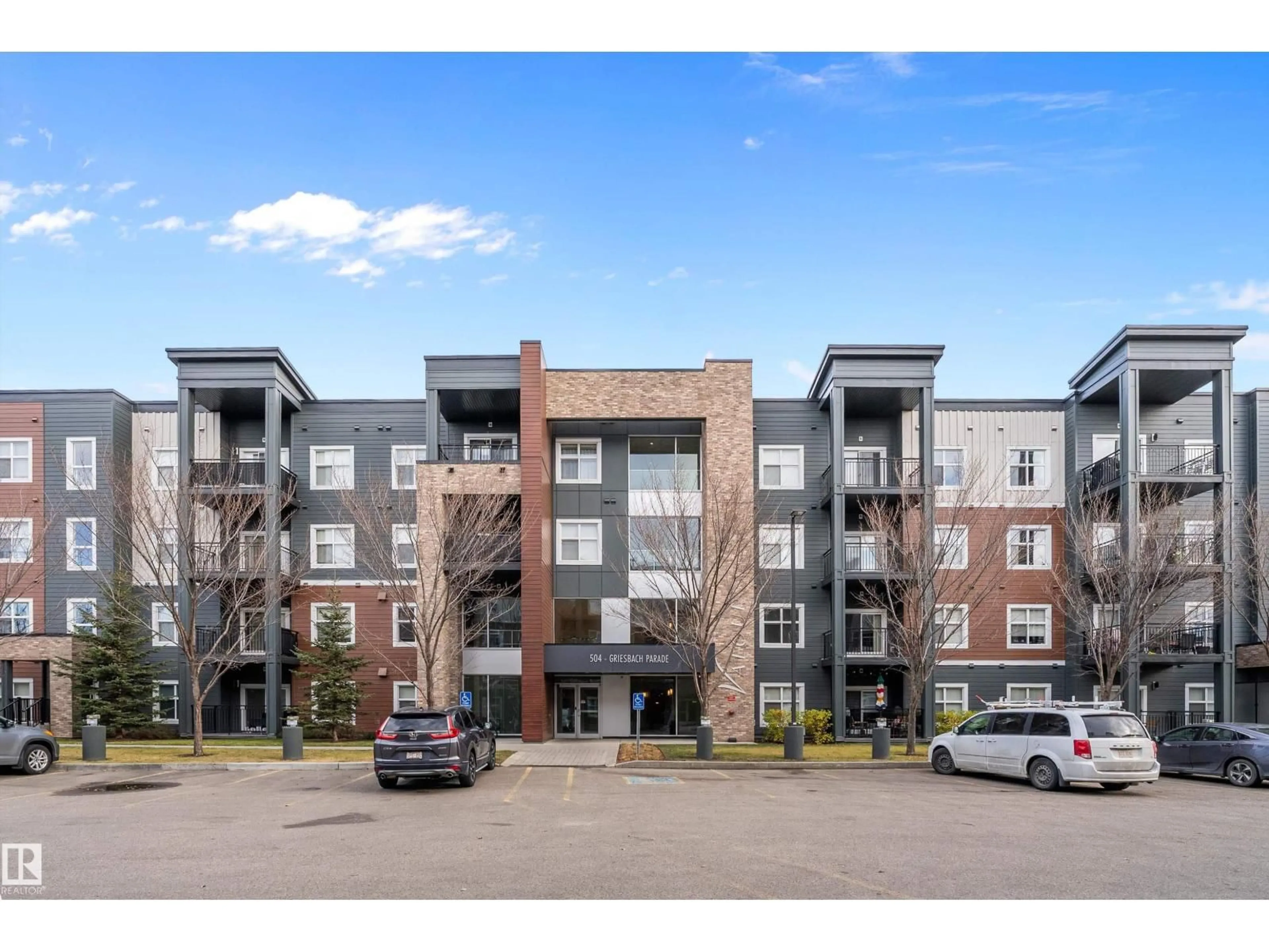 A pic from outside/outdoor area/front of a property/back of a property/a pic from drone, unknown for 311 - 504 GRIESBACH PARADE PR, Edmonton Alberta T5E6V9