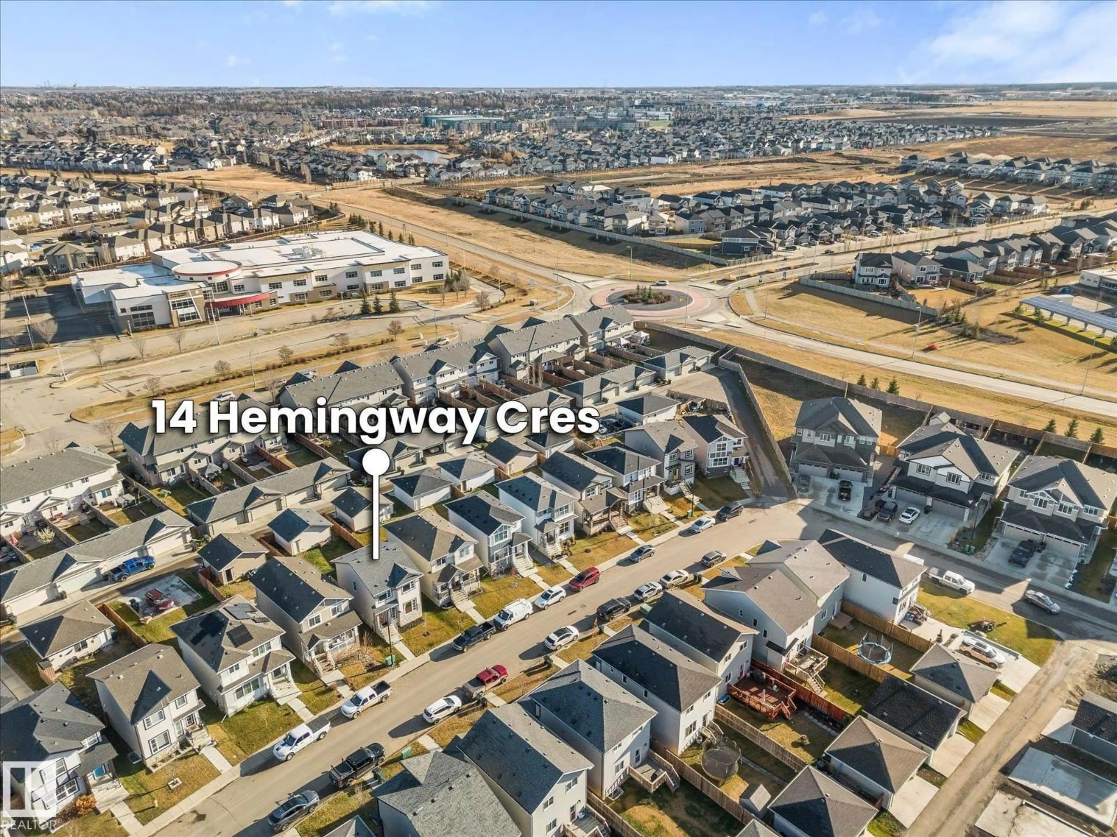 A pic from outside/outdoor area/front of a property/back of a property/a pic from drone, street for 14 HEMINGWAY CR, Spruce Grove Alberta T7X2L6