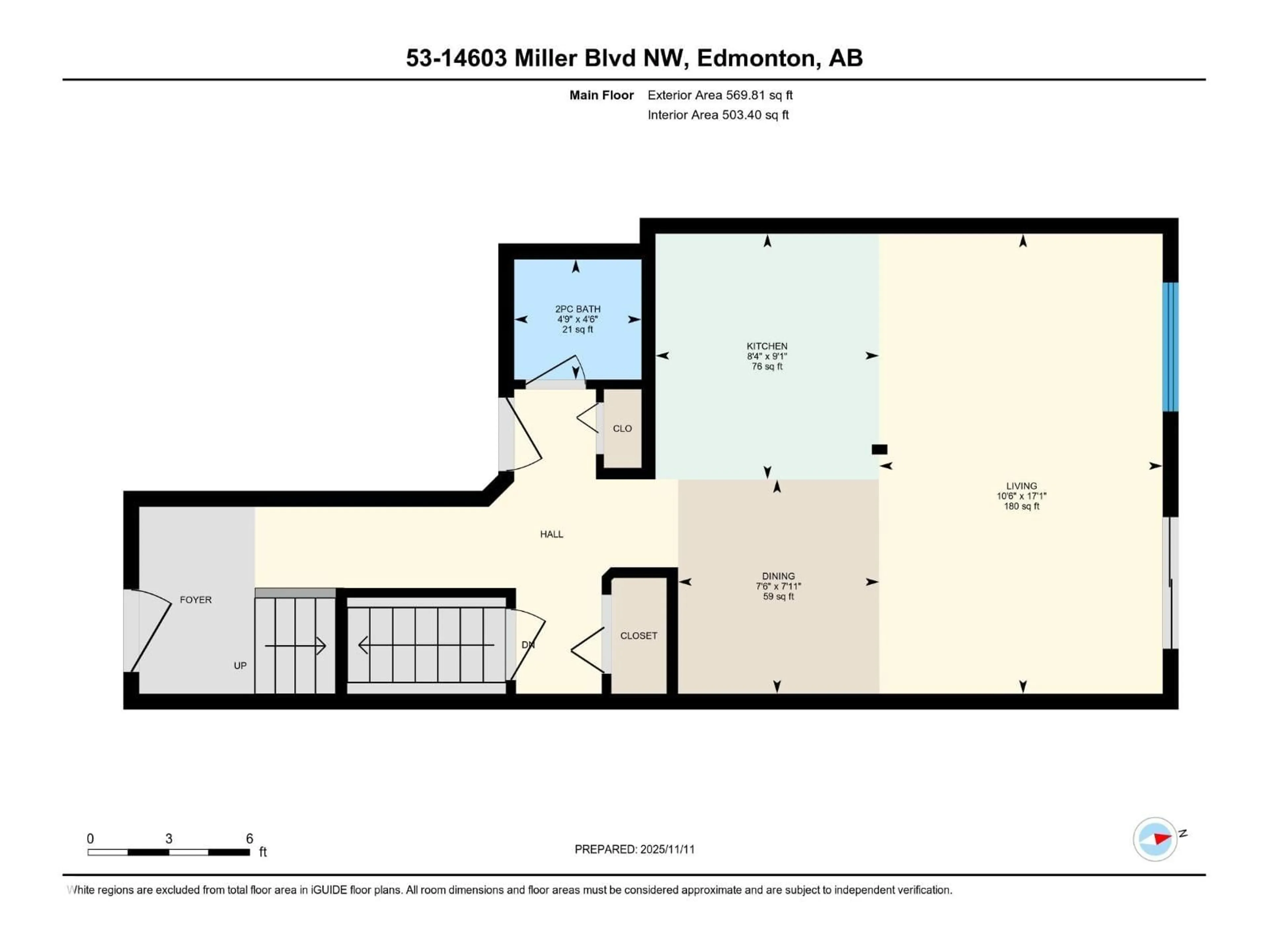 Floor plan for 14603 - 53 MILLER BV, Edmonton Alberta T5Y3B6