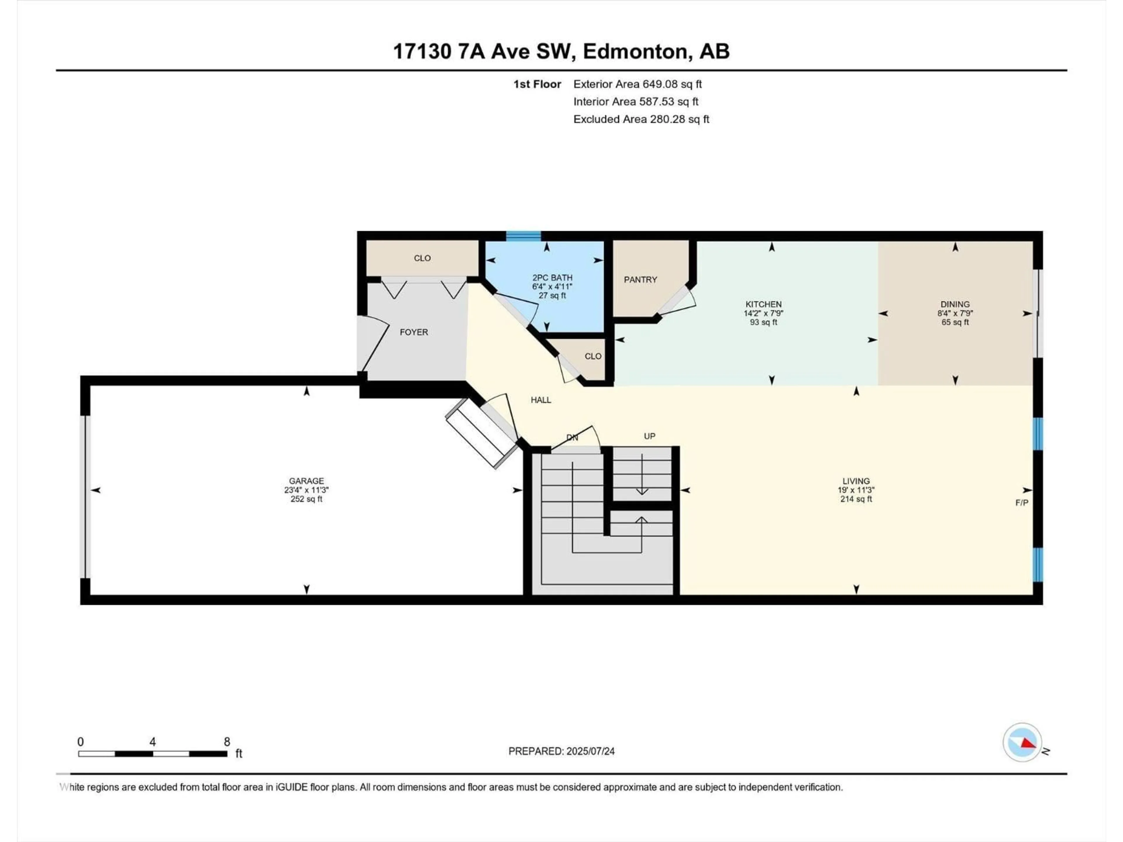 Floor plan for 17130 7A AV SW, Edmonton Alberta T6W0M5