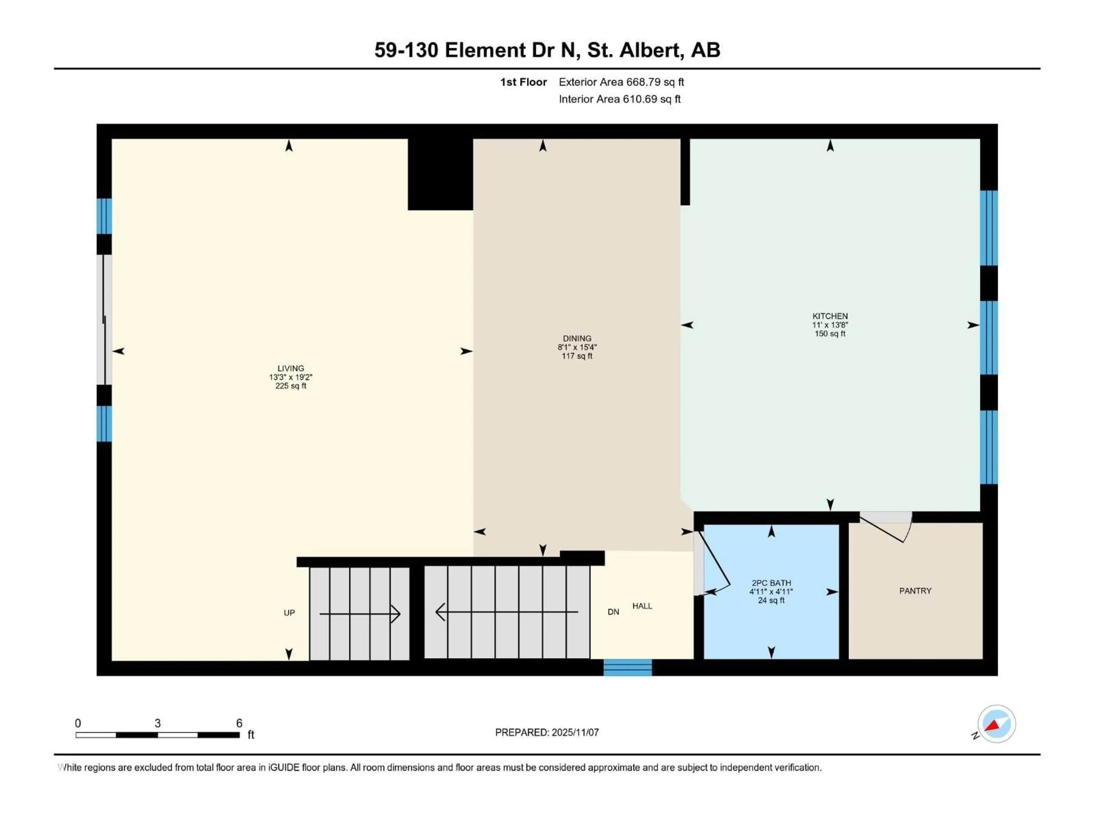 Floor plan for 130 - 59 ELEMENT DR, St. Albert Alberta T8N7X2