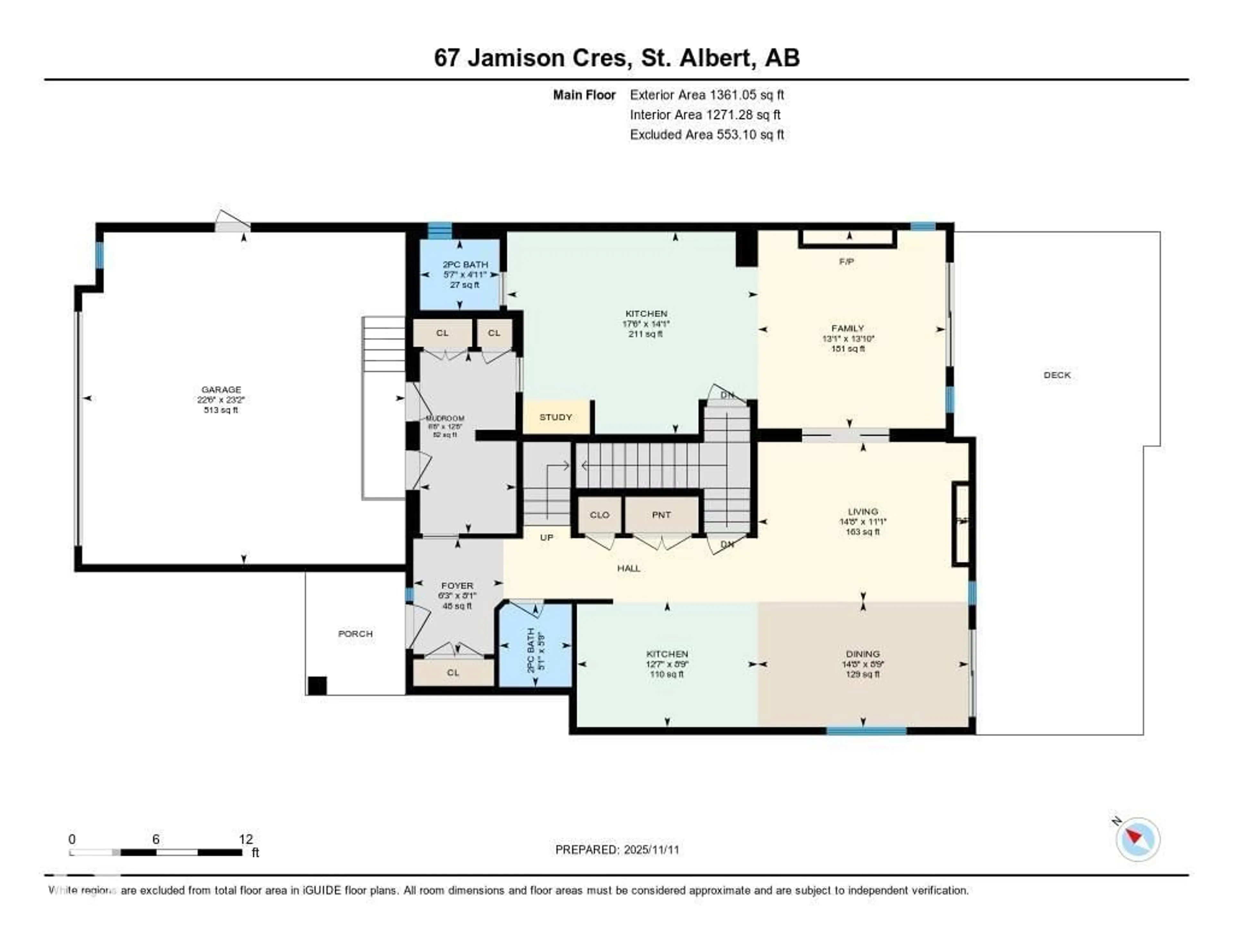 Floor plan for 67 JAMISON CR, St. Albert Alberta T8N7V4