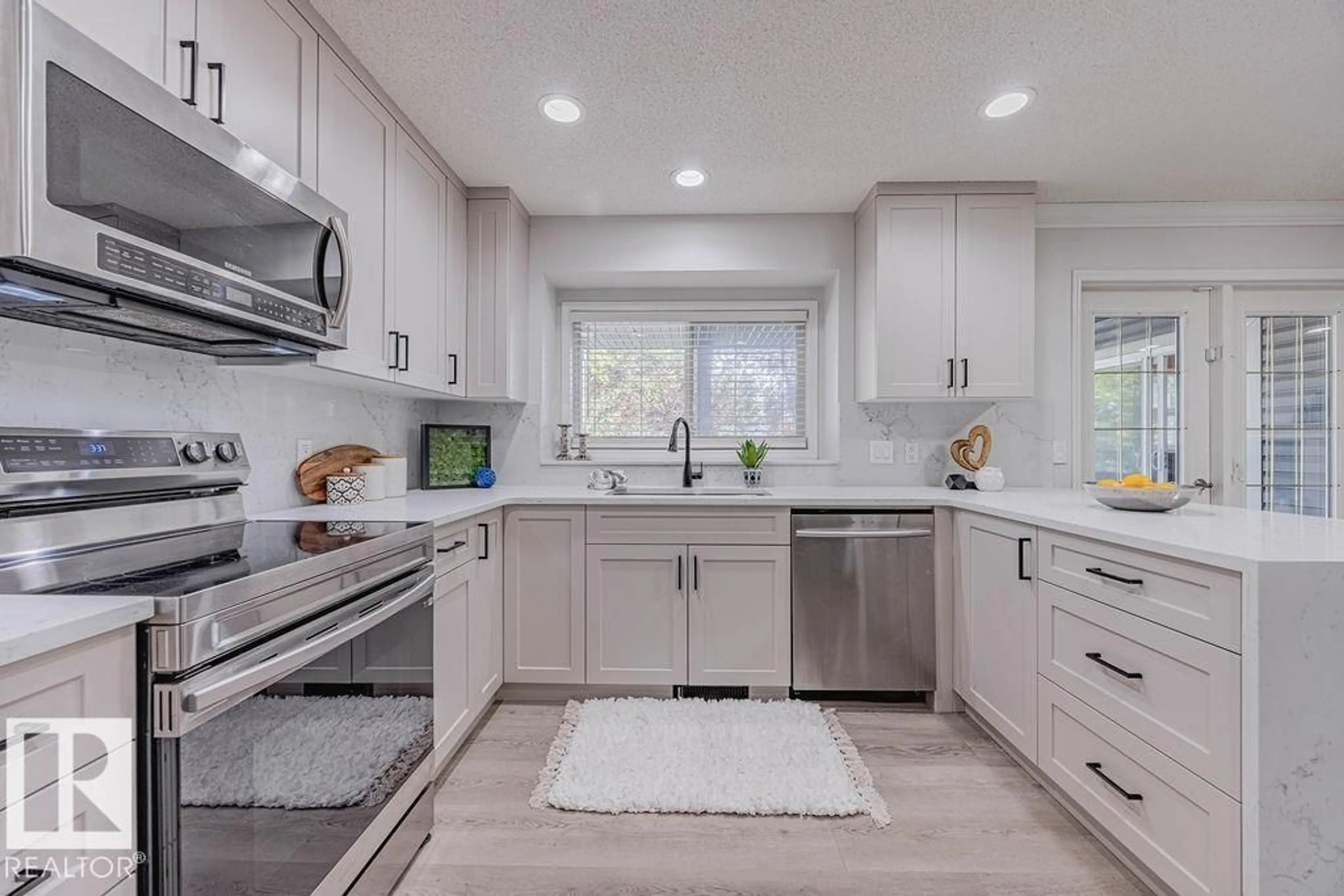 Contemporary kitchen, ceramic/tile floor for 10 ORIOLE CO, St. Albert Alberta T8N6L7