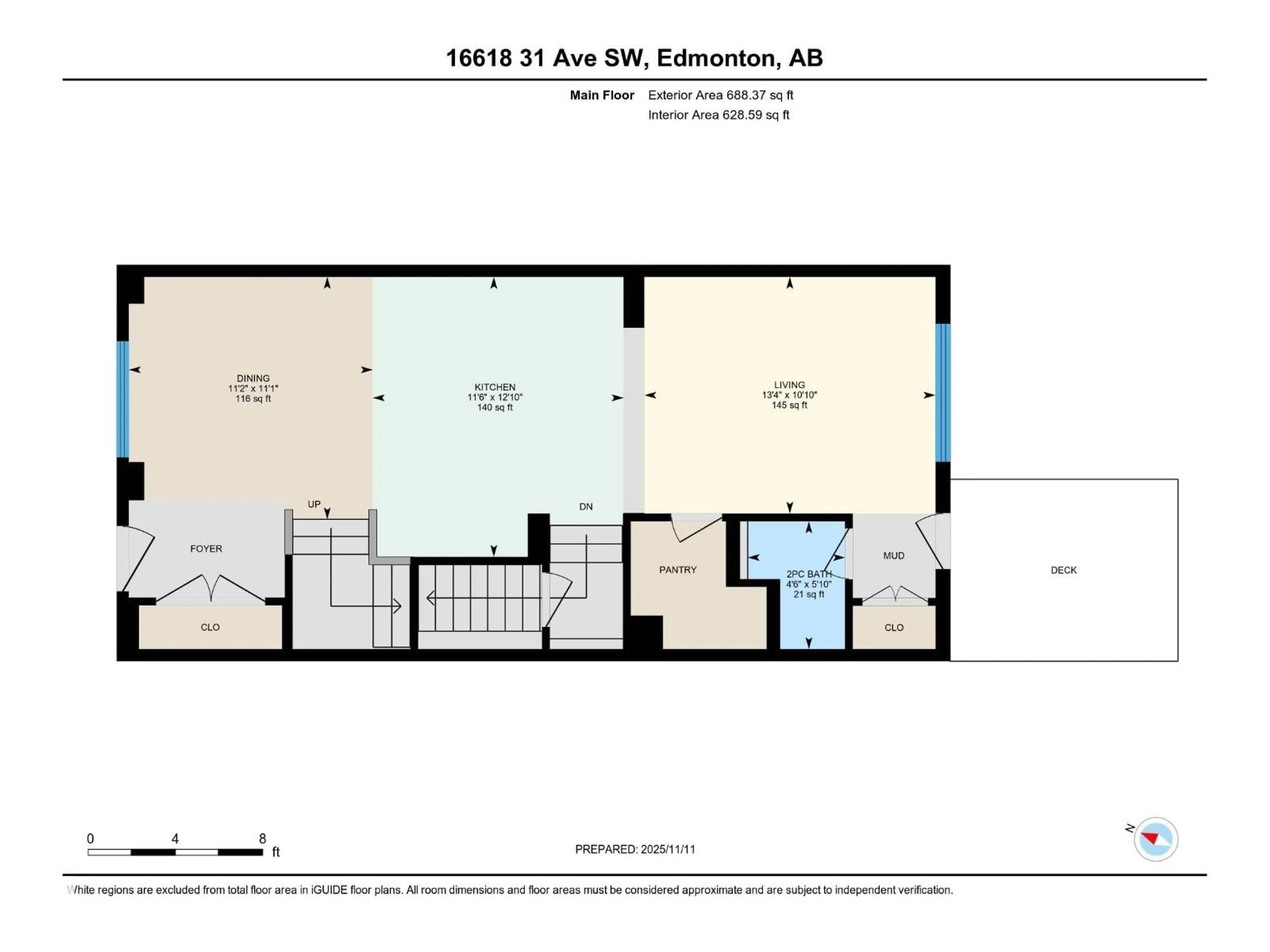 Floor plan for SW - 16618 31 AV, Edmonton Alberta T6W4P8