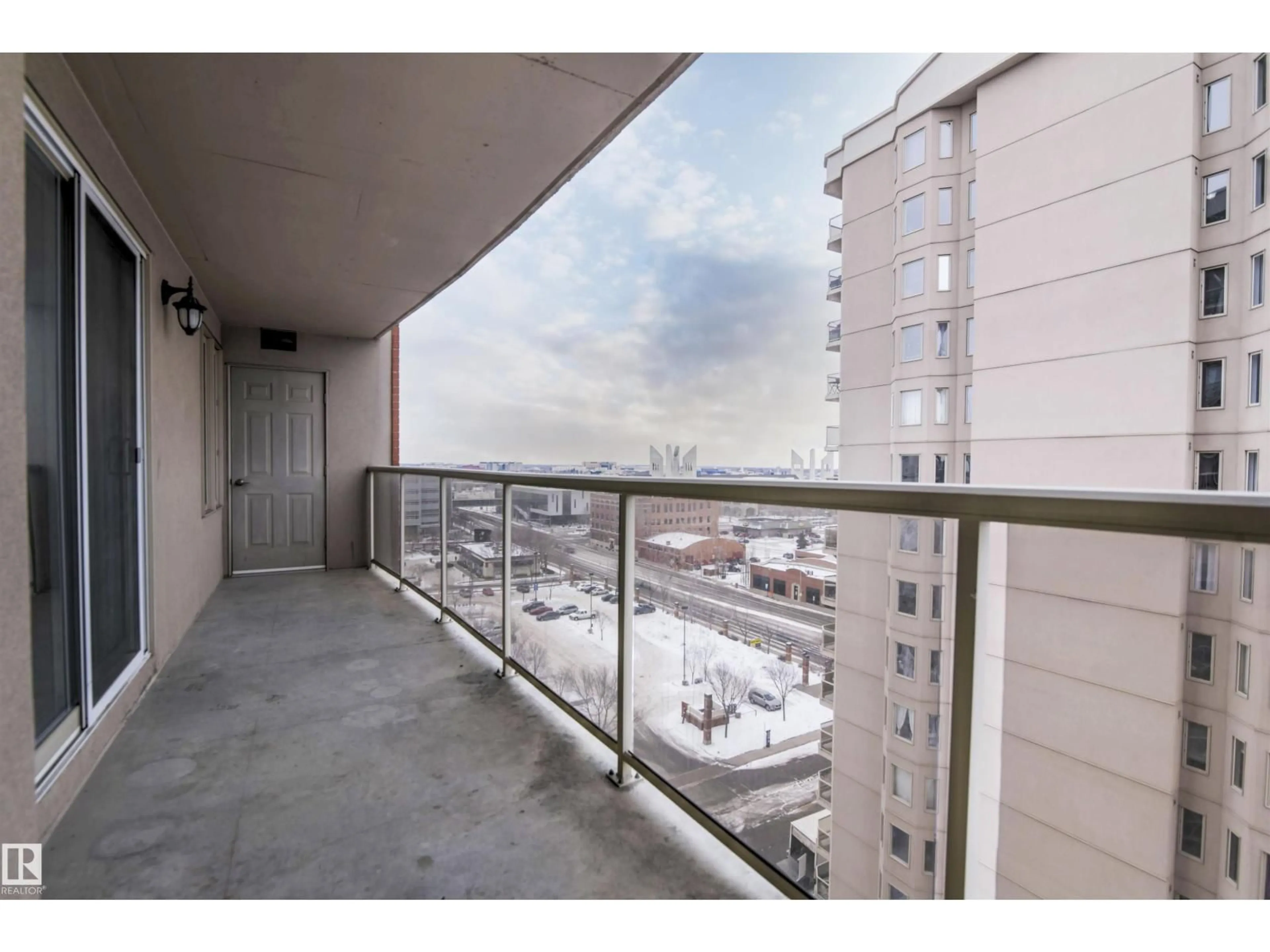 Balcony in the apartment, city buildings view from balcony for 10909 - 1102 103 AV, Edmonton Alberta T5K2W7