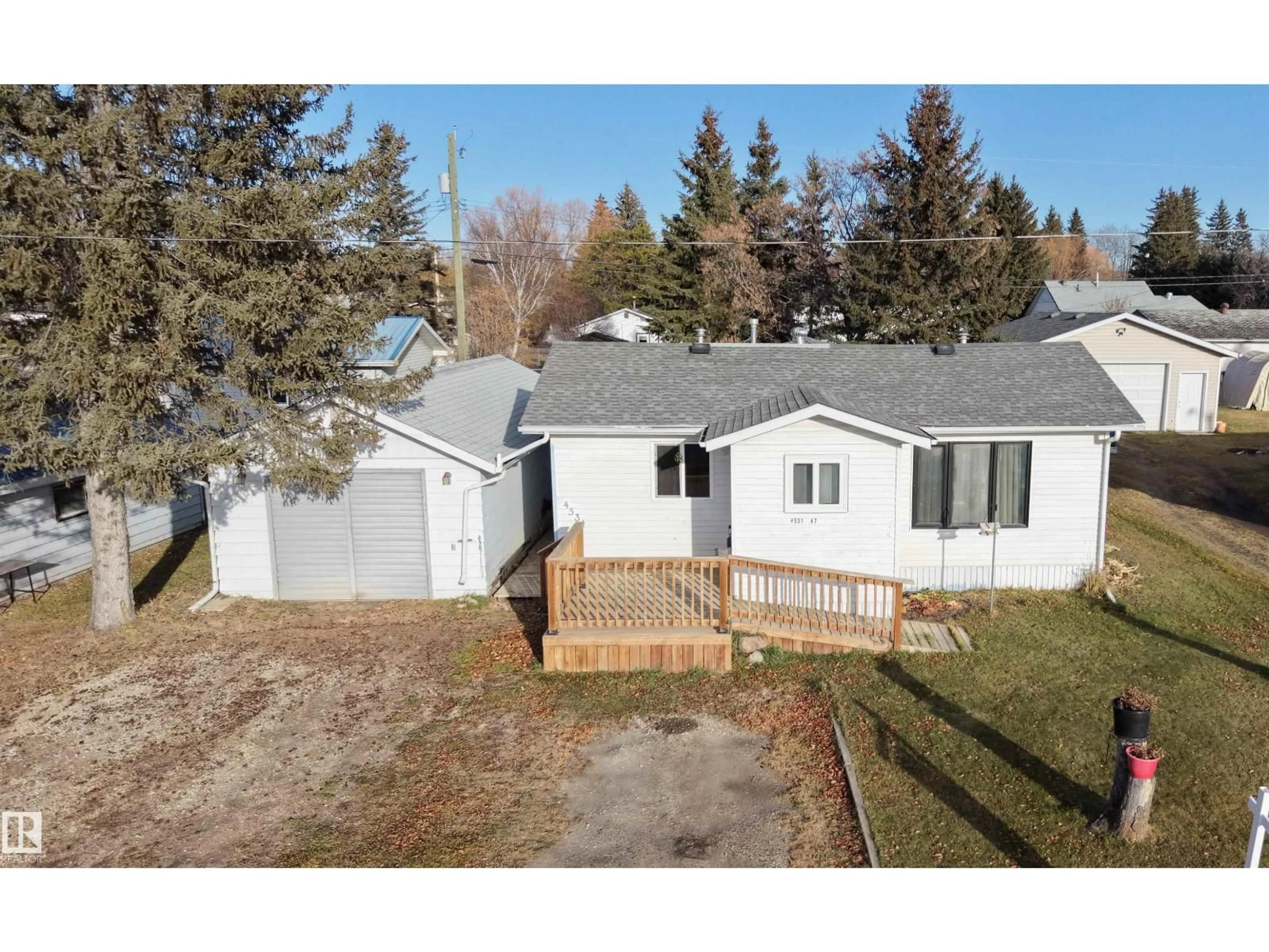 A pic from outside/outdoor area/front of a property/back of a property/a pic from drone, street for 4531 47 ST, Rural Lac Ste. Anne County Alberta T0E0A0