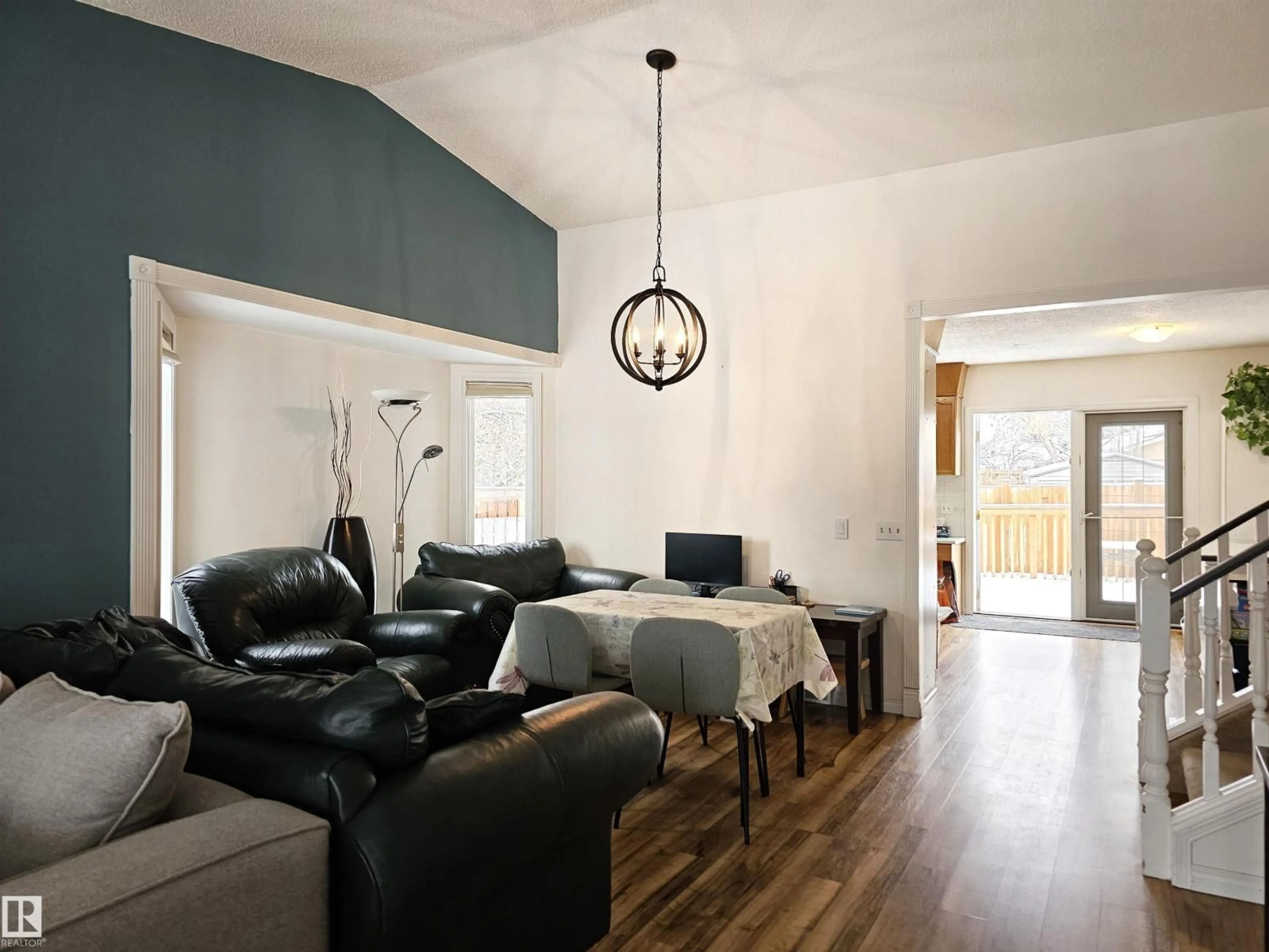 Living room with furniture, wood/laminate floor for 8 DANIEL PL, St. Albert Alberta T8N5P6