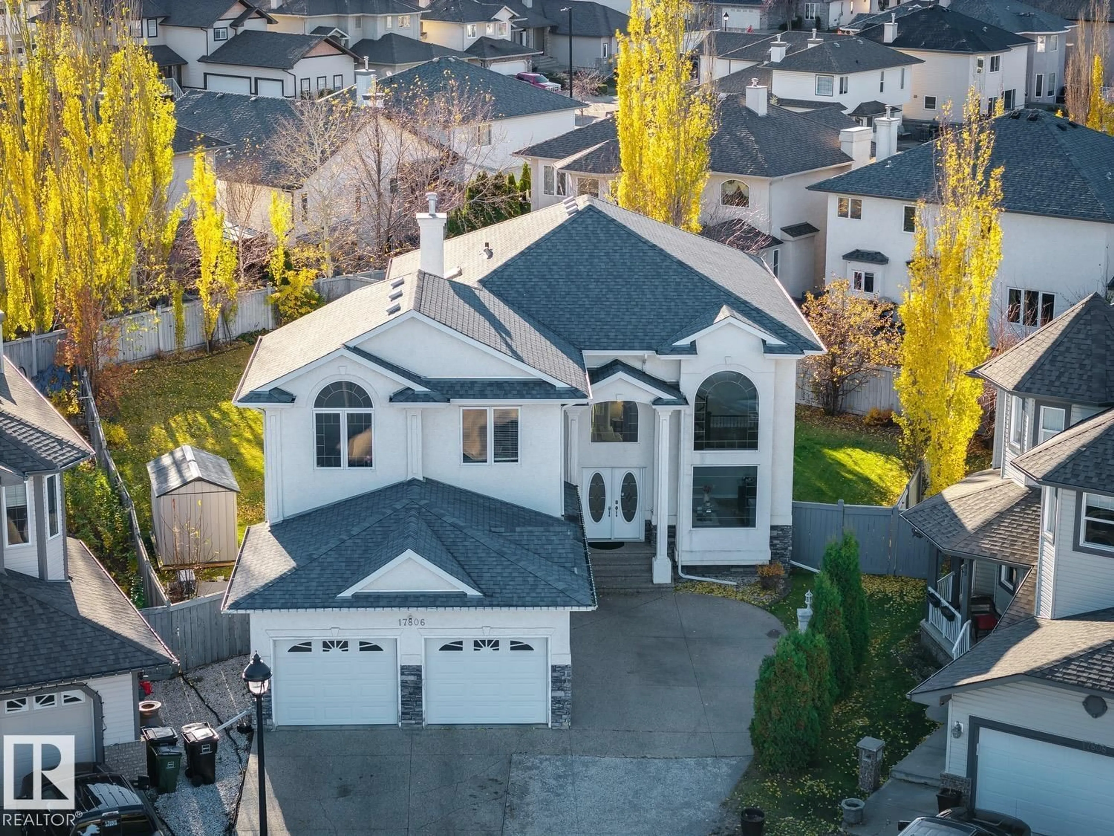 A pic from outside/outdoor area/front of a property/back of a property/a pic from drone, street for 17806 109 ST, Edmonton Alberta T5X6H6