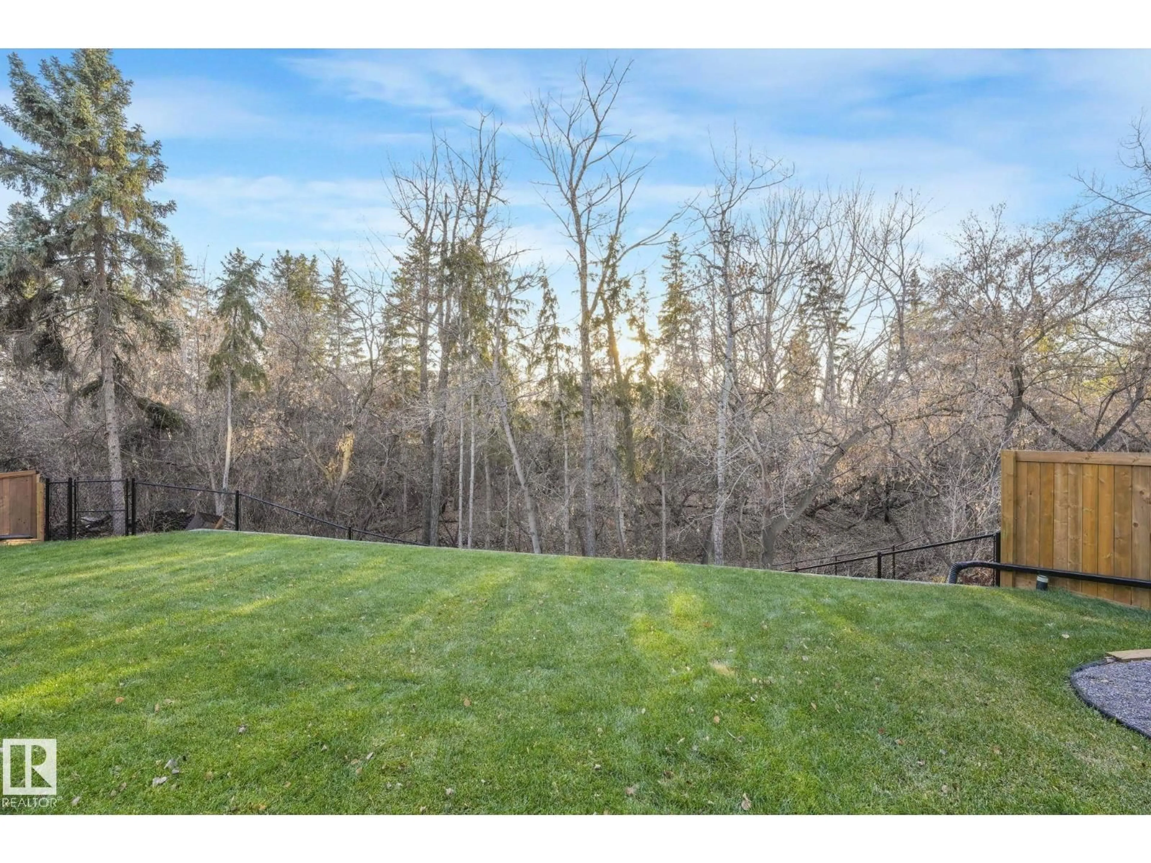 A pic from outside/outdoor area/front of a property/back of a property/a pic from drone, forest/trees view for 14623 MACKENZIE DR, Edmonton Alberta T6R5W3