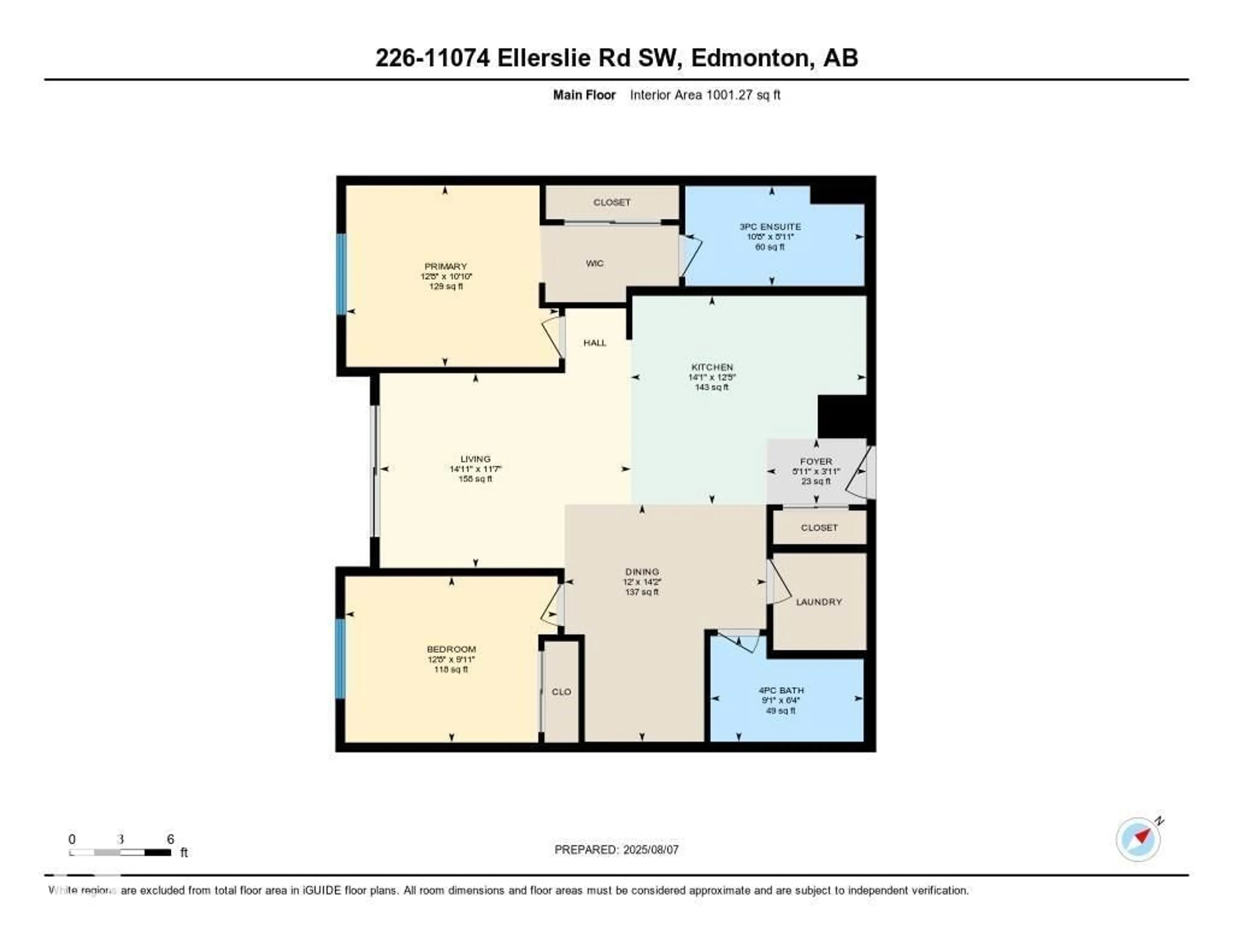 Floor plan for 11074 - 226 ELLERSLIE RD, Edmonton Alberta T6W2C2