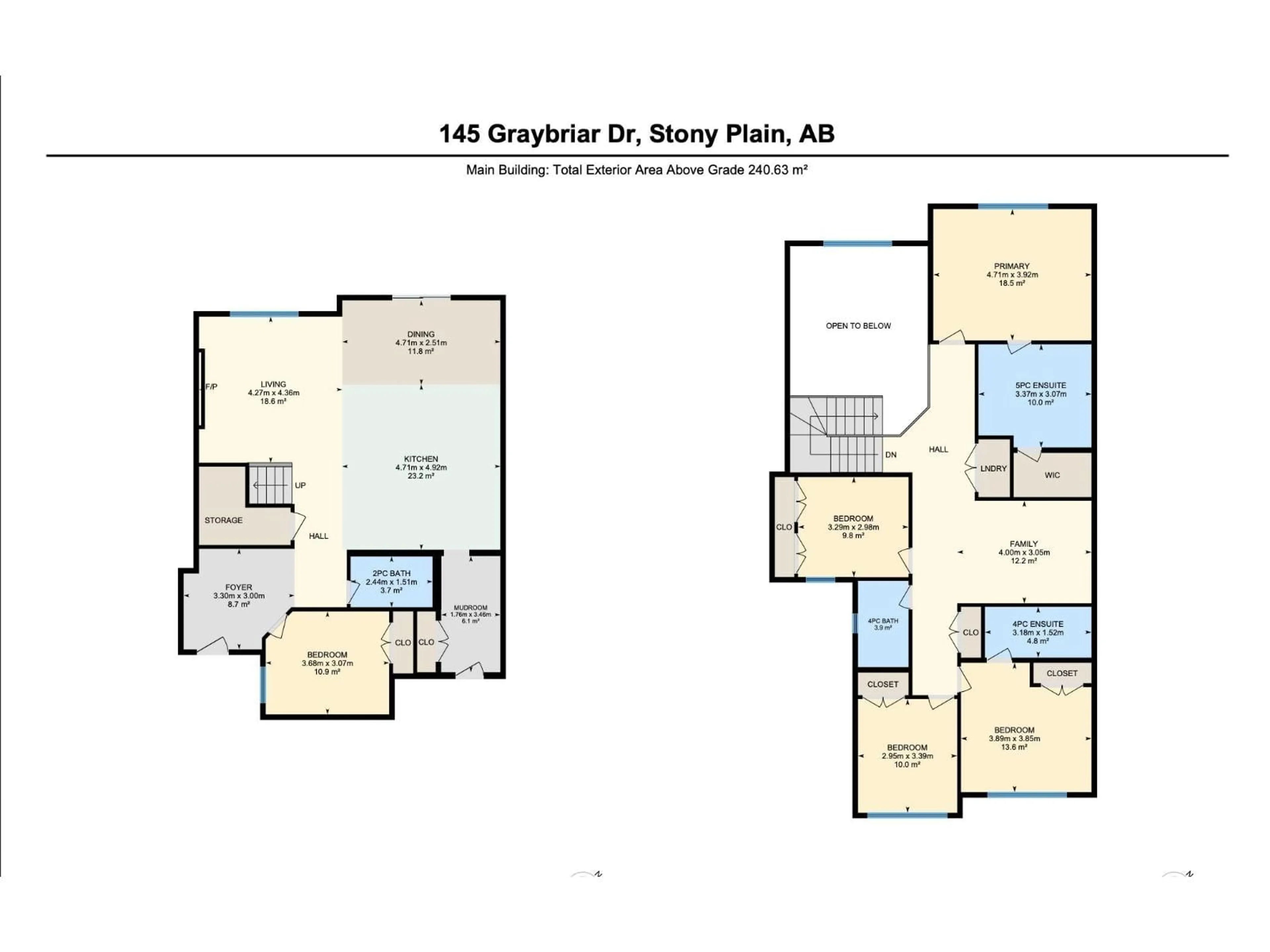 Floor plan for 145 GRAYBRIAR DR, Stony Plain Alberta T7Z0M7